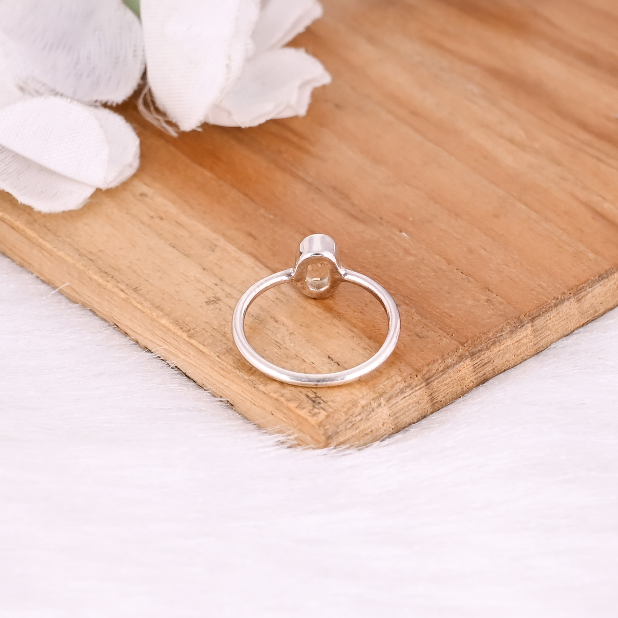 925 Sterling Silver Natural Citrine Bezel Setting Handmade Designer Minimalist Ring Gift For Her Stackable Ring Jewelry