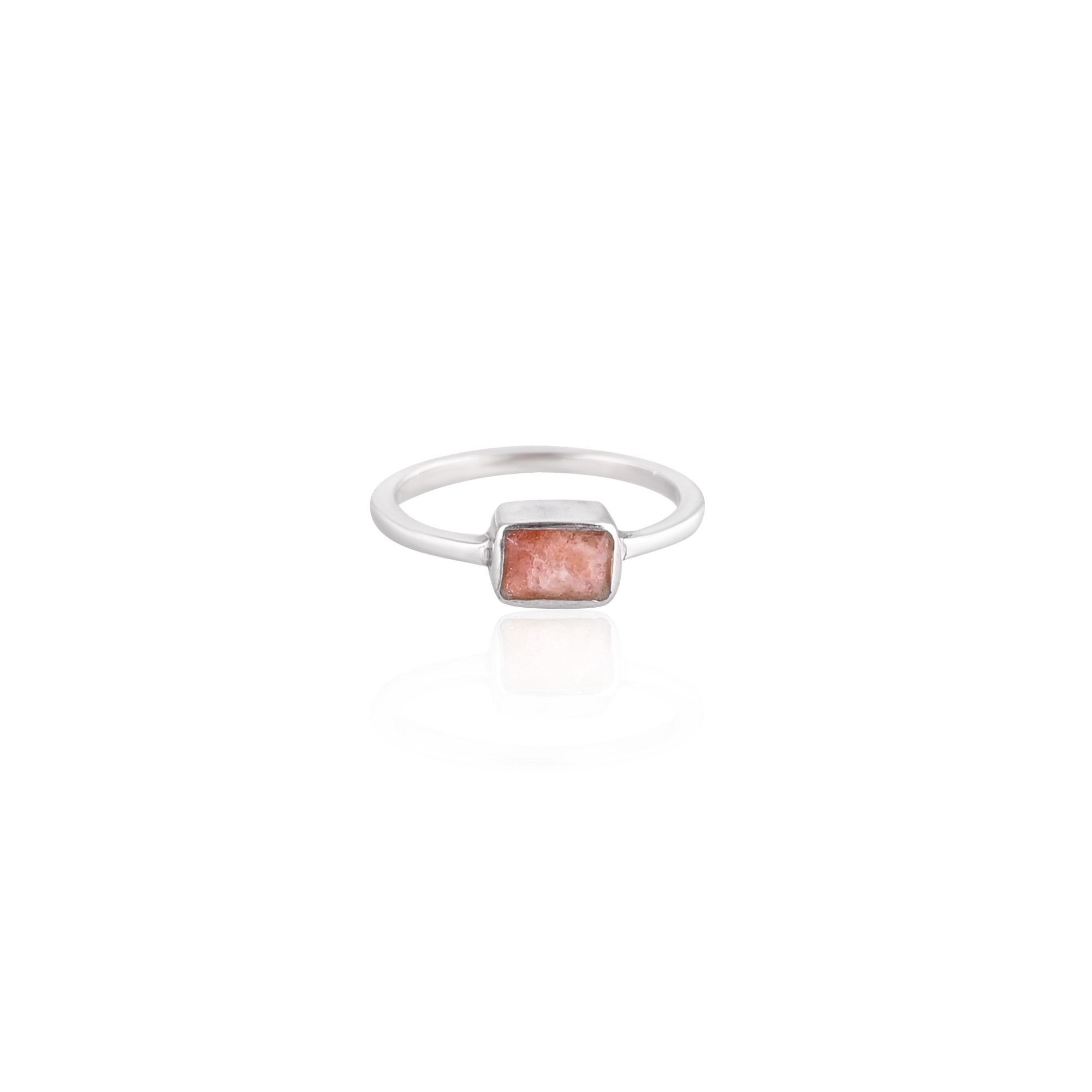 925 Sterling Silver Natural Sunstone Handmade Bezel Setting Minimalist Ring Perfect Gift For Her Everyday Jewelry Fine Ring