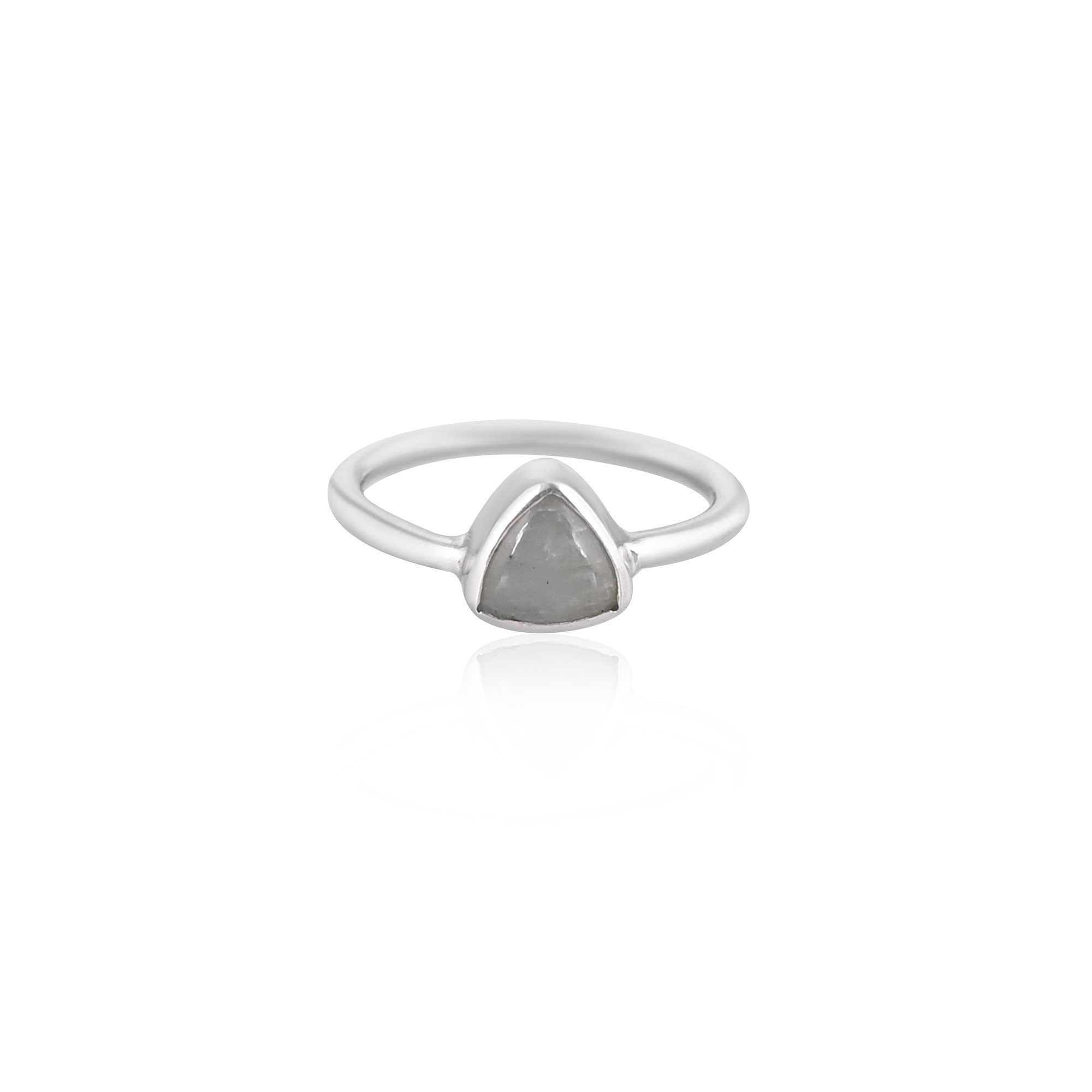 925 Sterling Solid Silver Aquamarine Gemstone Handmade Stackable Ring Mom Gifts Silver Fine Jewelry