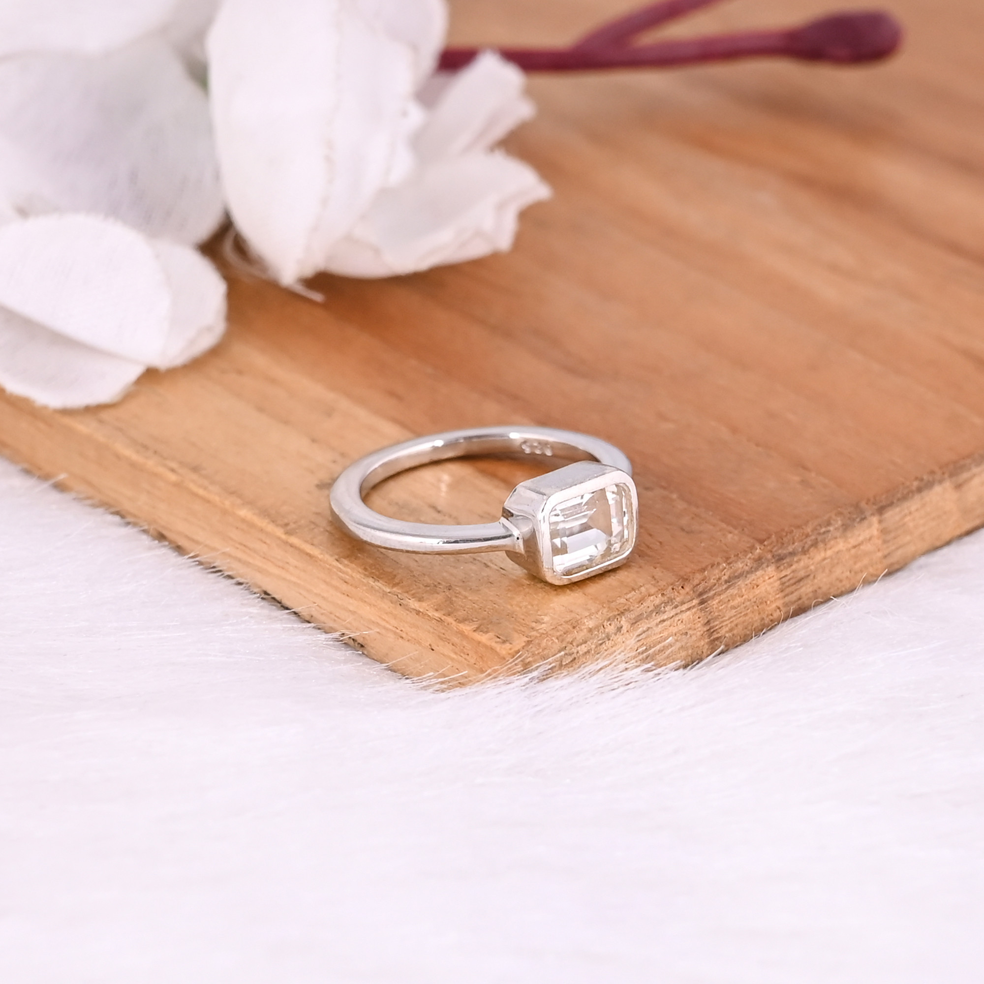 925 Sterling Silver Crystal Quartz Gemstone Handmade Designer Women Gift Ring Wedding Engagement Ring Wholesale Jewelry