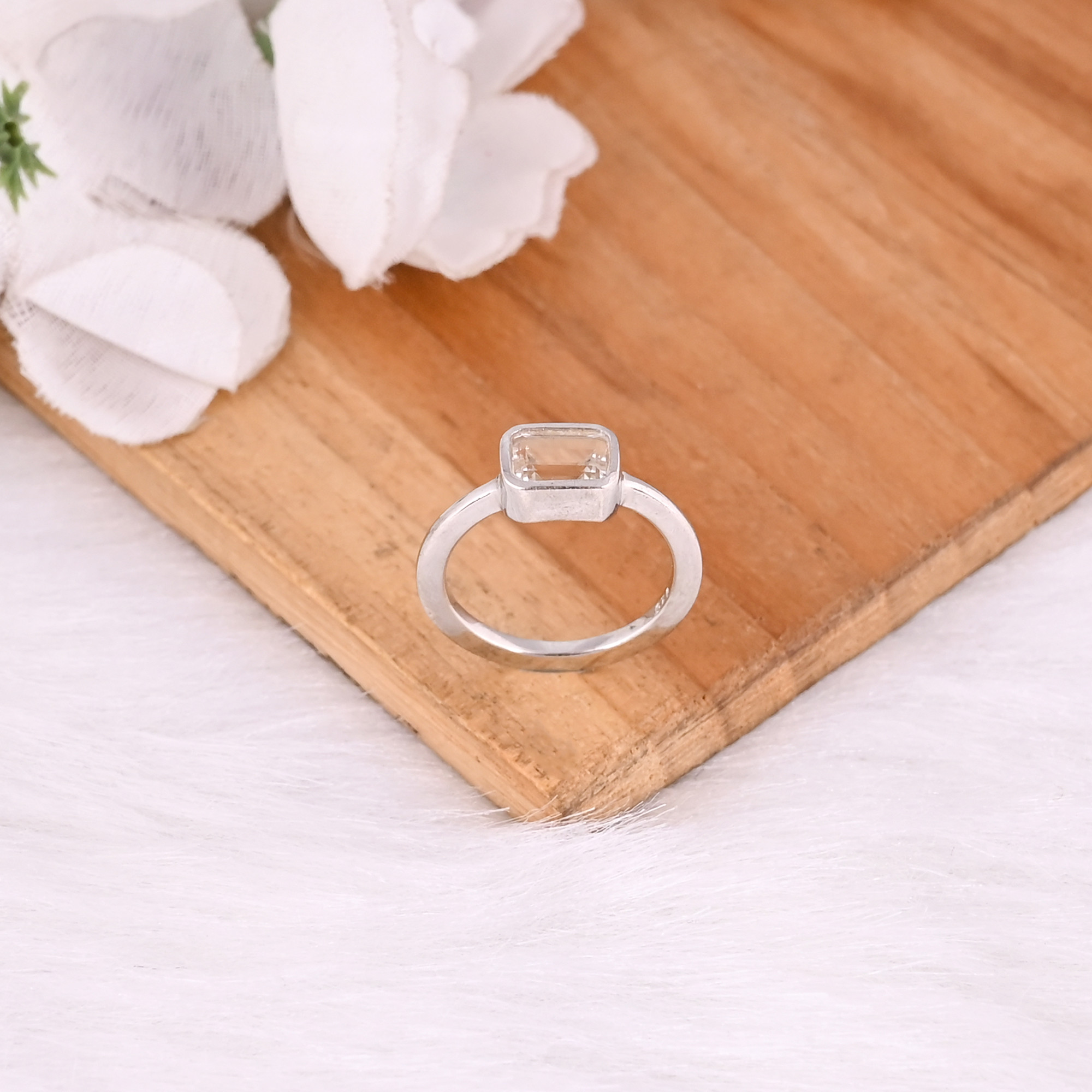 925 Sterling Silver Crystal Quartz Gemstone Handmade Designer Women Gift Ring Wedding Engagement Ring Wholesale Jewelry
