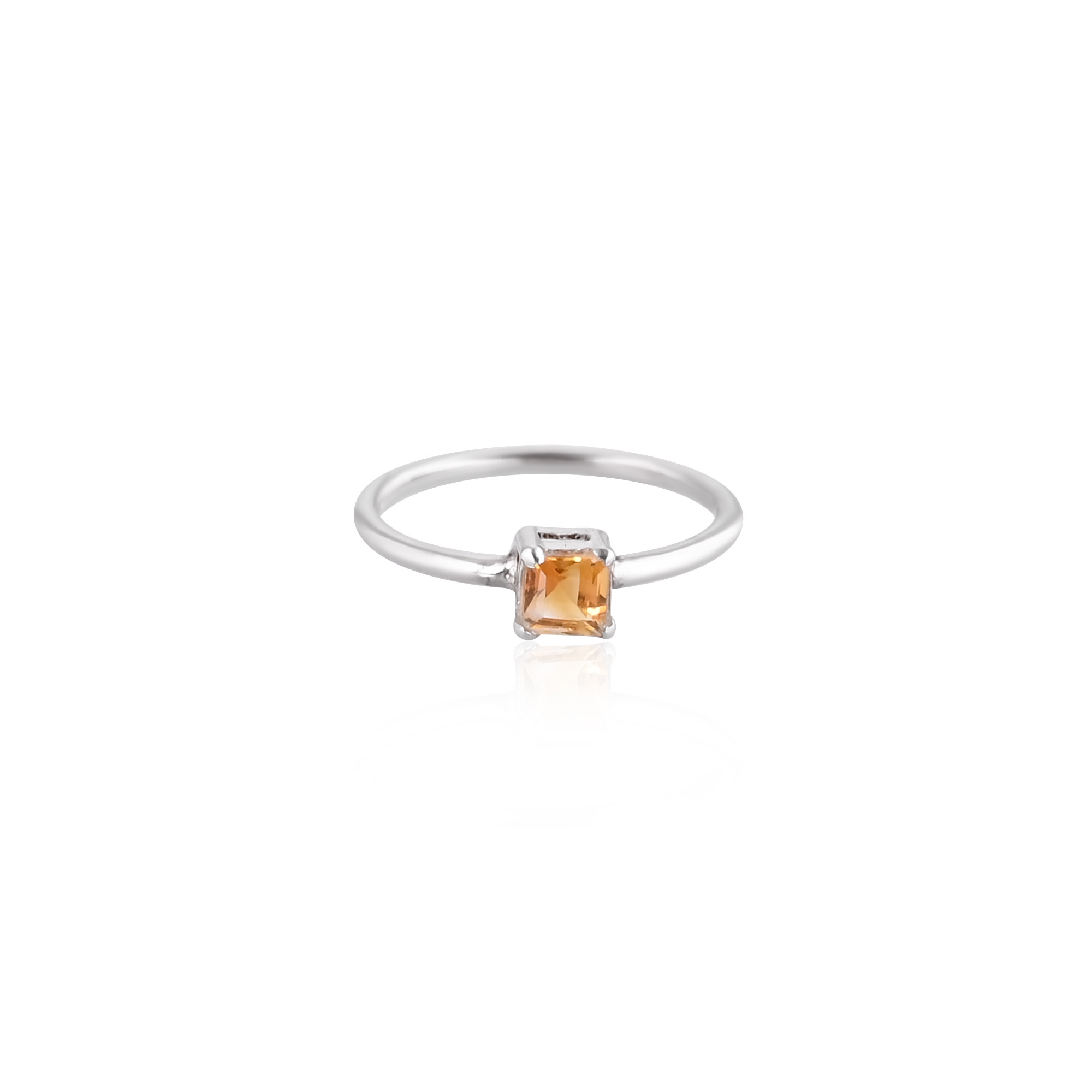 925 Sterling Silver Natural Citrine Prong Setting Handmade Designer Womens Ring Engagement Wedding Gift