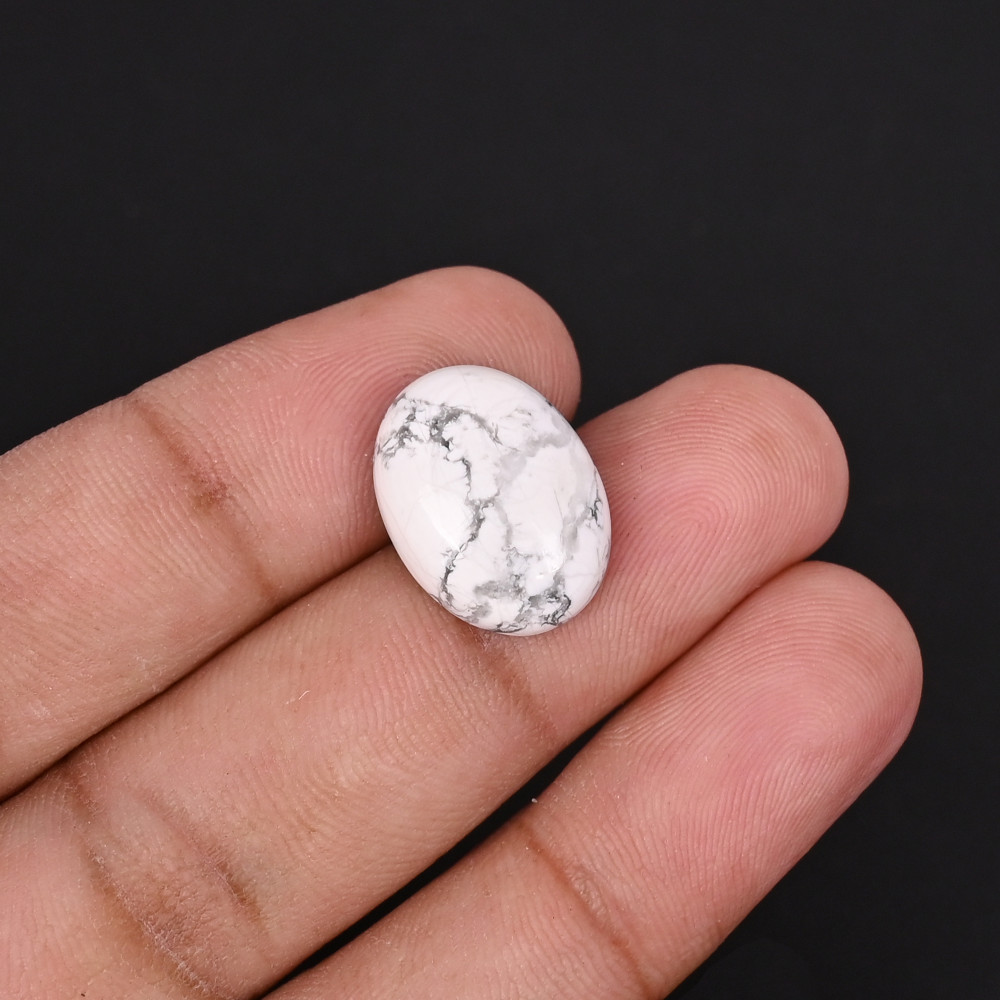 Image of Howlite Loose Gemstone Oval Shape 9.6 Carat 13x17mm