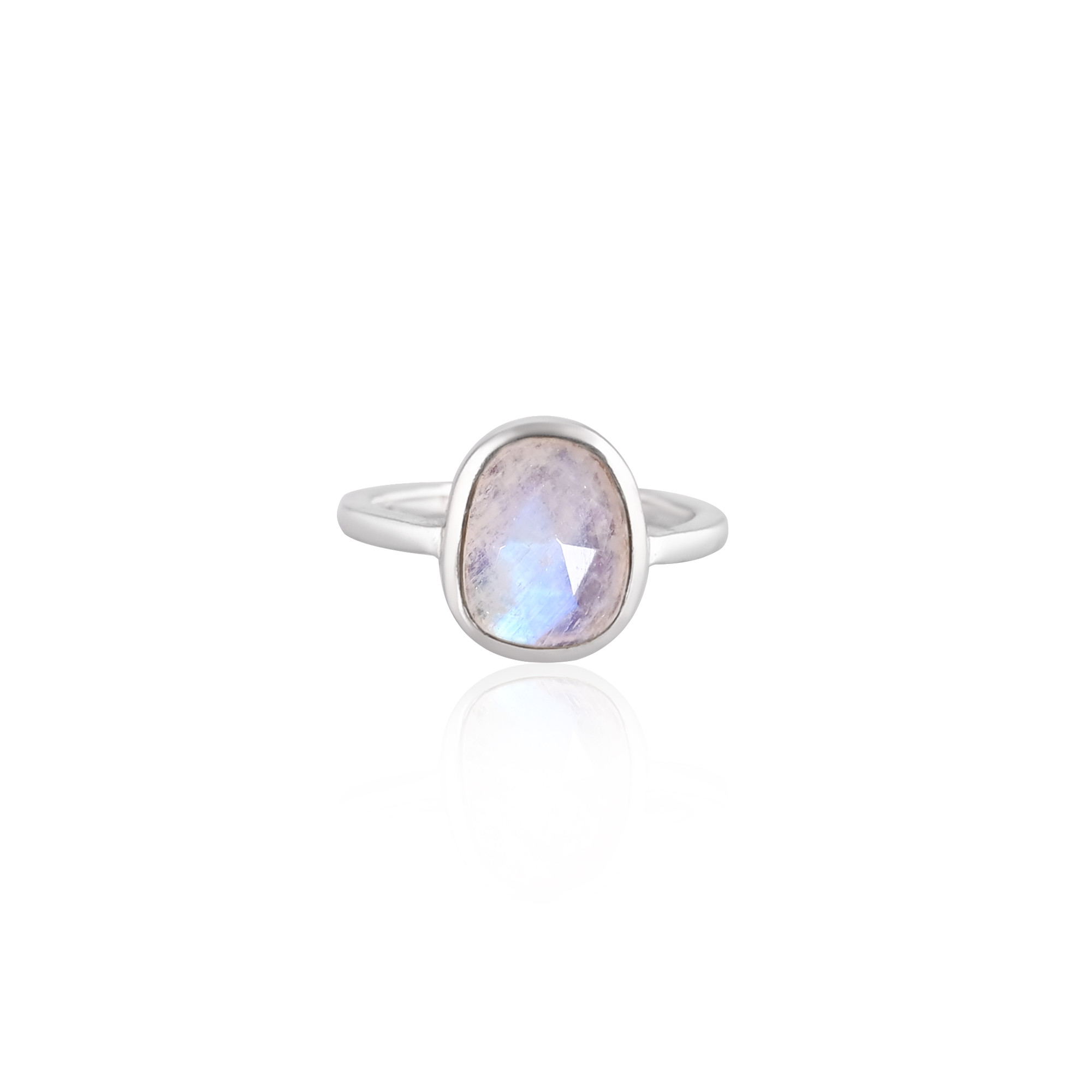 925 Sterling Silver Natural Rainbow Moonstone Gemstone Adjustable Handmade Designer Bridal Gift Statement Jewelry Fine Rings