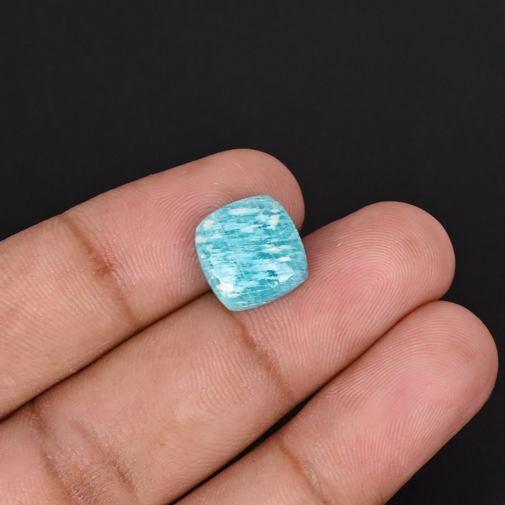 Image of Amazonite Gemstone Cushion Shape 6 Carat 12x12mm