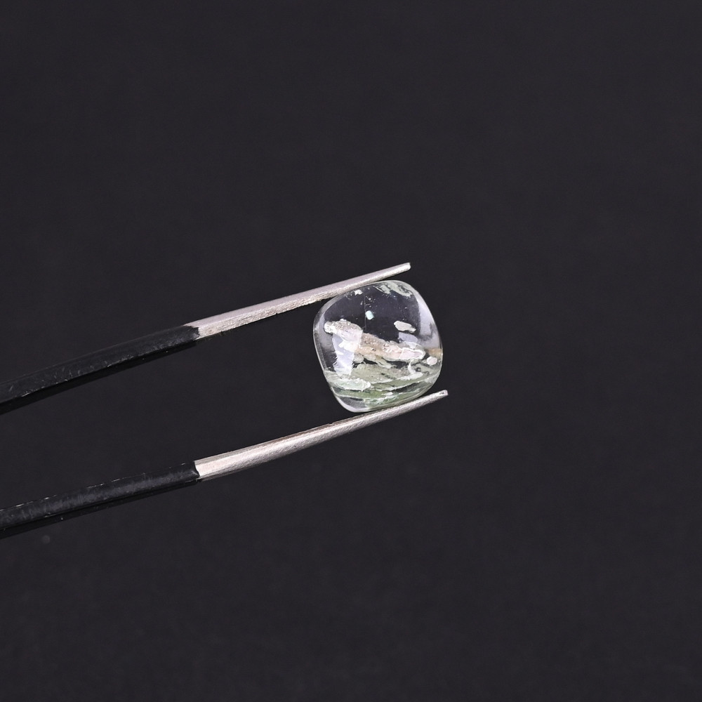 Image of Aqua Crackle Glass Gemstone Cushion Shape 2.20 Carat 9mm