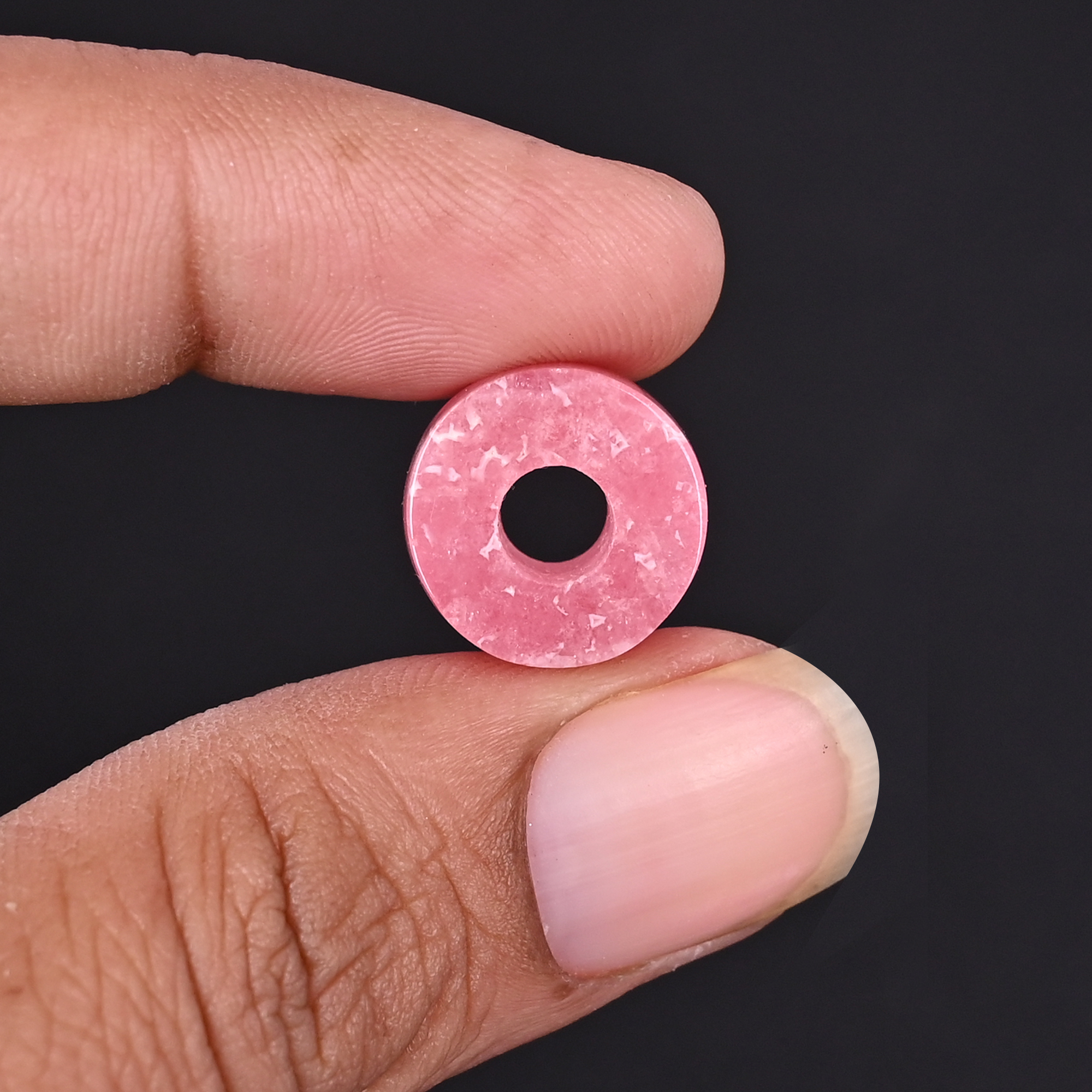 Rhodochrosite  18 Carat 14x8x5 mm Round Shape Beads