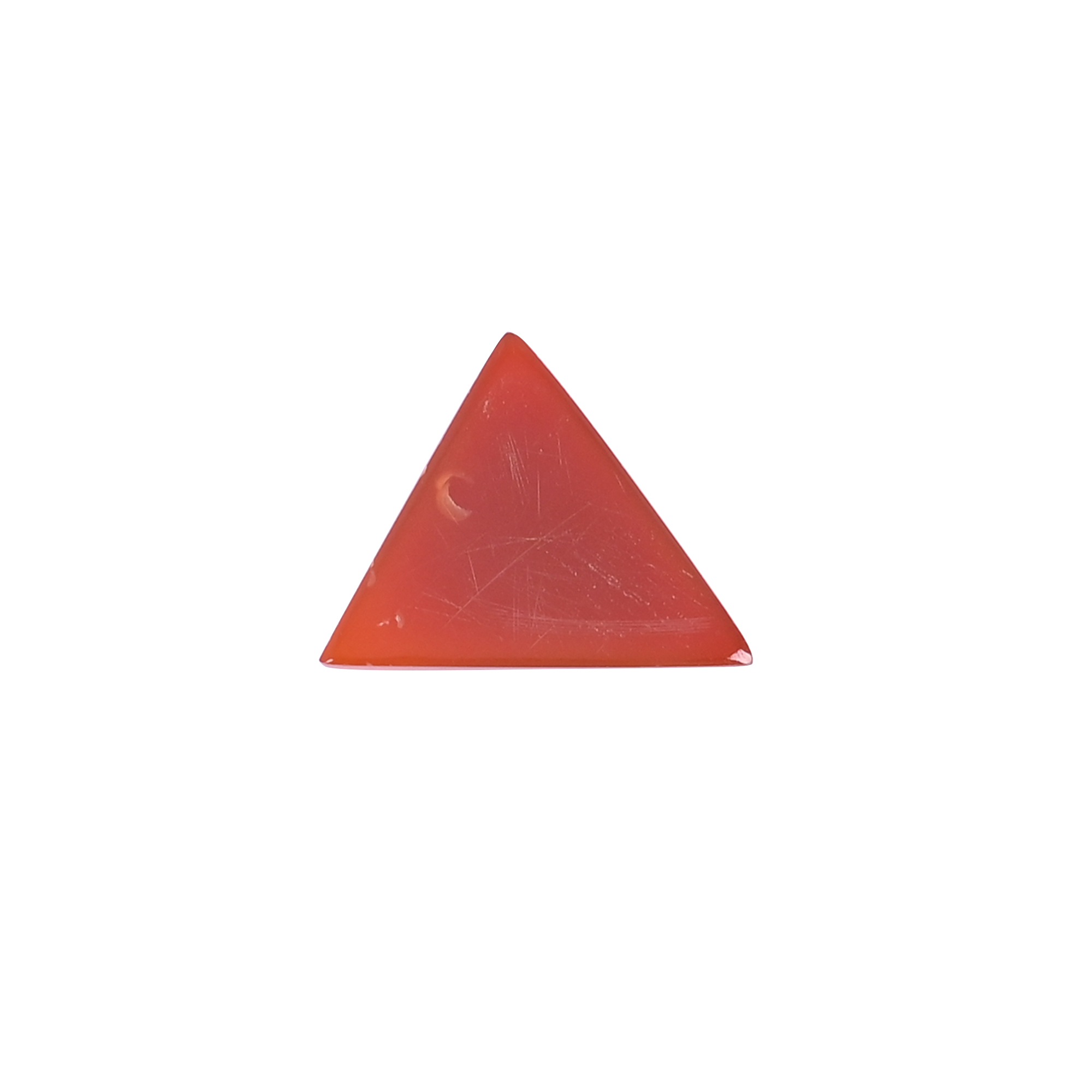 Natural Red Onyx 131 Carat 22x22mm Triangle Shape Loose Gemstone