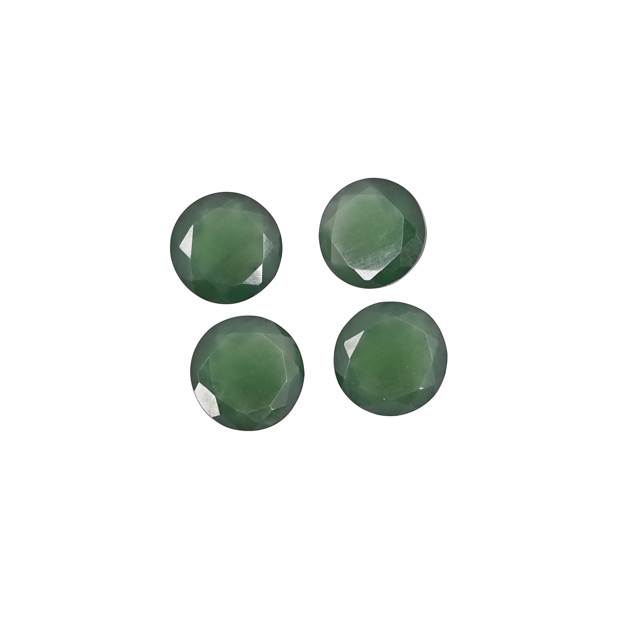 Green Escora Jasper 204 Carat 4 Pieces Weight  12x12mm Round Shape Loose Gemstone
