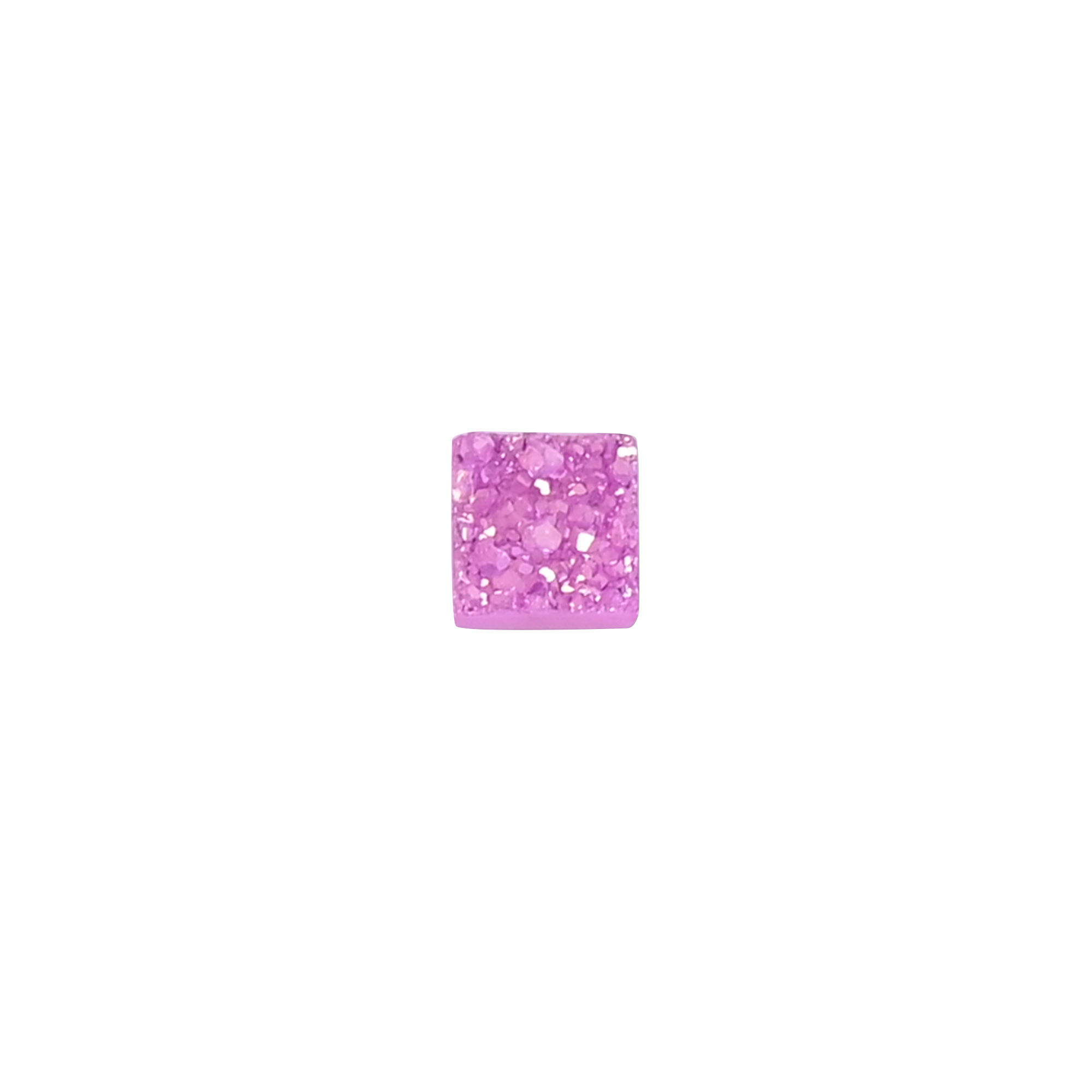Natural Pink Druzy 23 Carat 5 Pieces Weight 4x4mm Square Shape Loose Gemstone