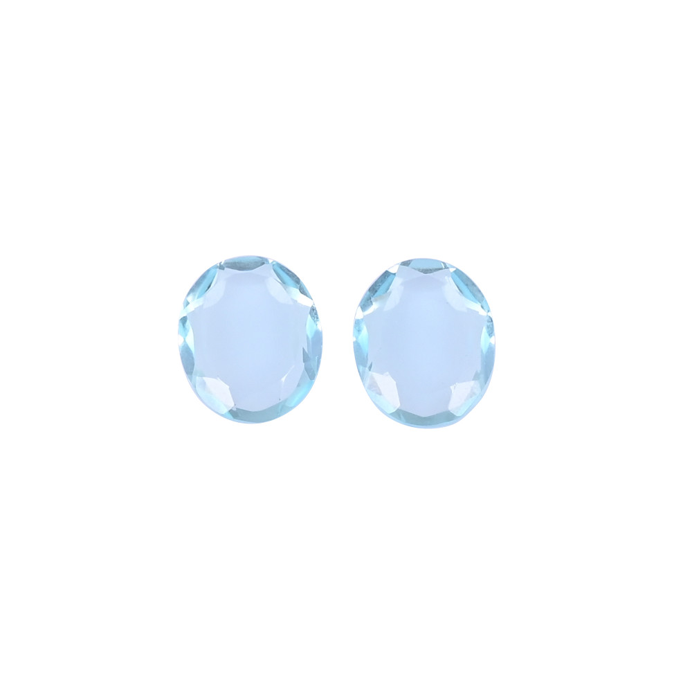 Image of Blue Topaz 5.7 Carat ( 1 Pair Weight ) 11x9mm Oval Shape Loose Gemstone