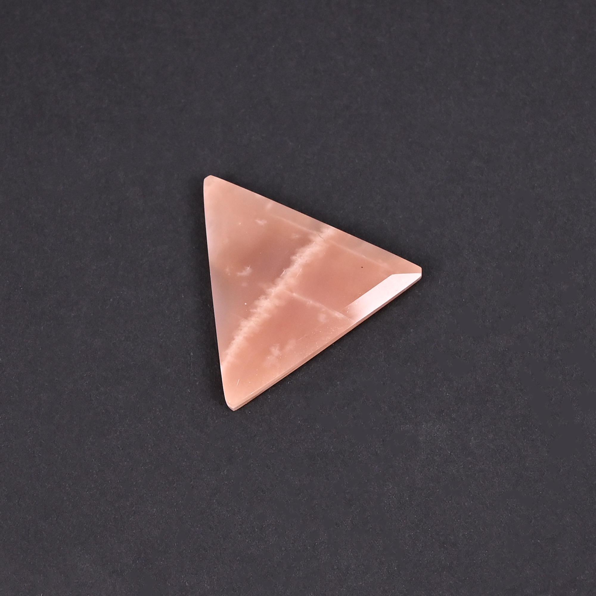 Peach Moonstone 90 Carat 20x20mm Triangle Shape Loose Gemstone