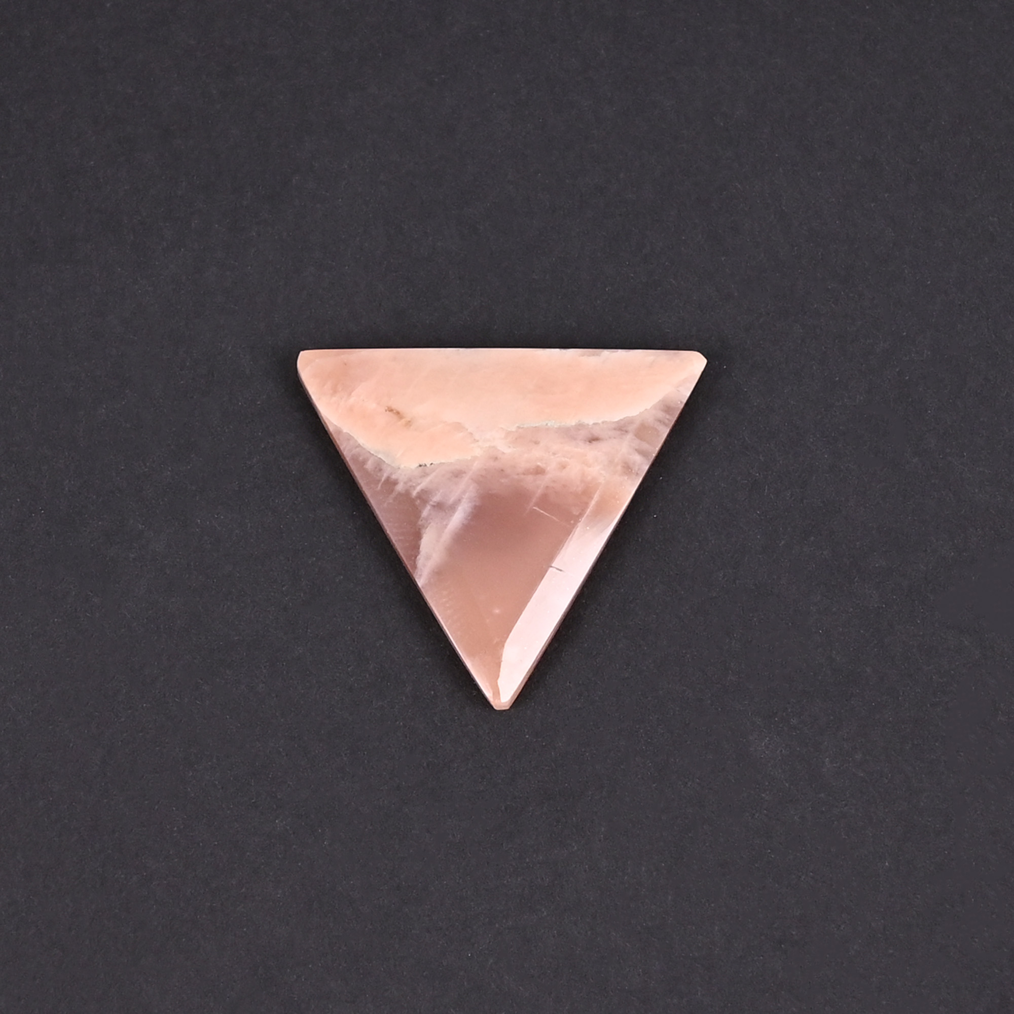 Peach Moonstone 90 Carat 20x20mm Triangle Shape Loose Gemstone