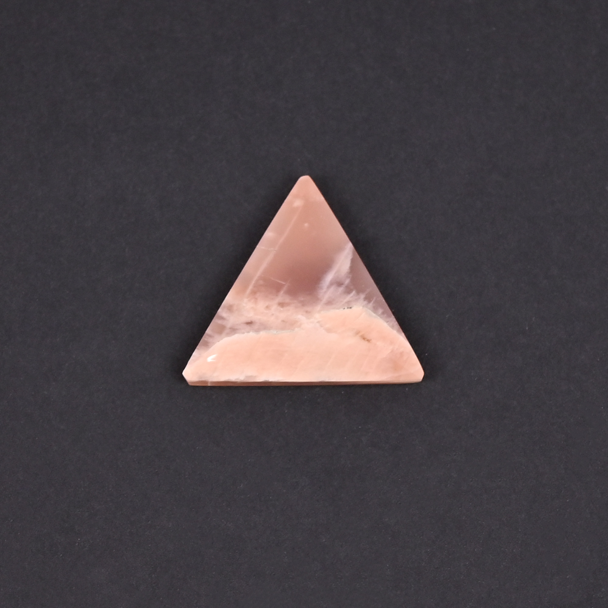 Peach Moonstone 90 Carat 20x20mm Triangle Shape Loose Gemstone