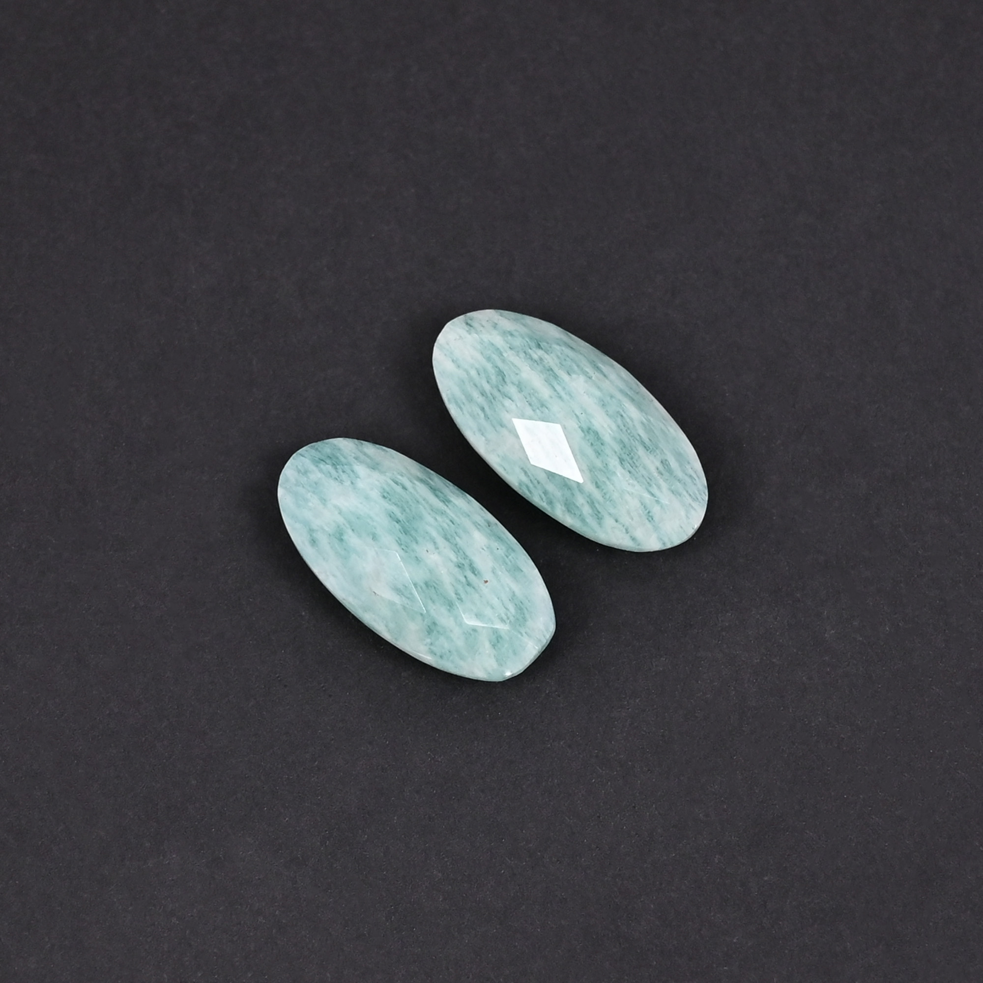 Natural Amazonite 167 Carat  1 Pair Weight  19x10mm Oval Shape Loose Gemstone