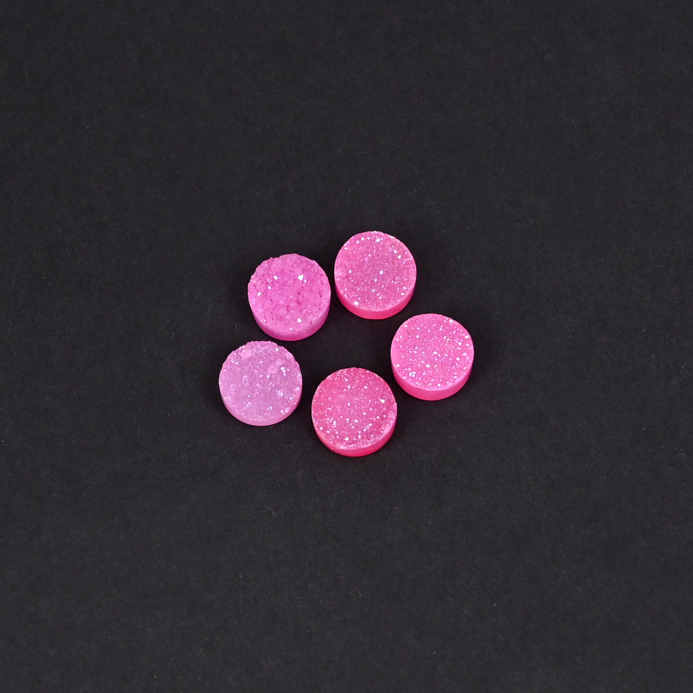 Image of Pink Druzy 1.1 Carat (1 Pcs Weight)  6x6mm Round Shape Loose Gemstone