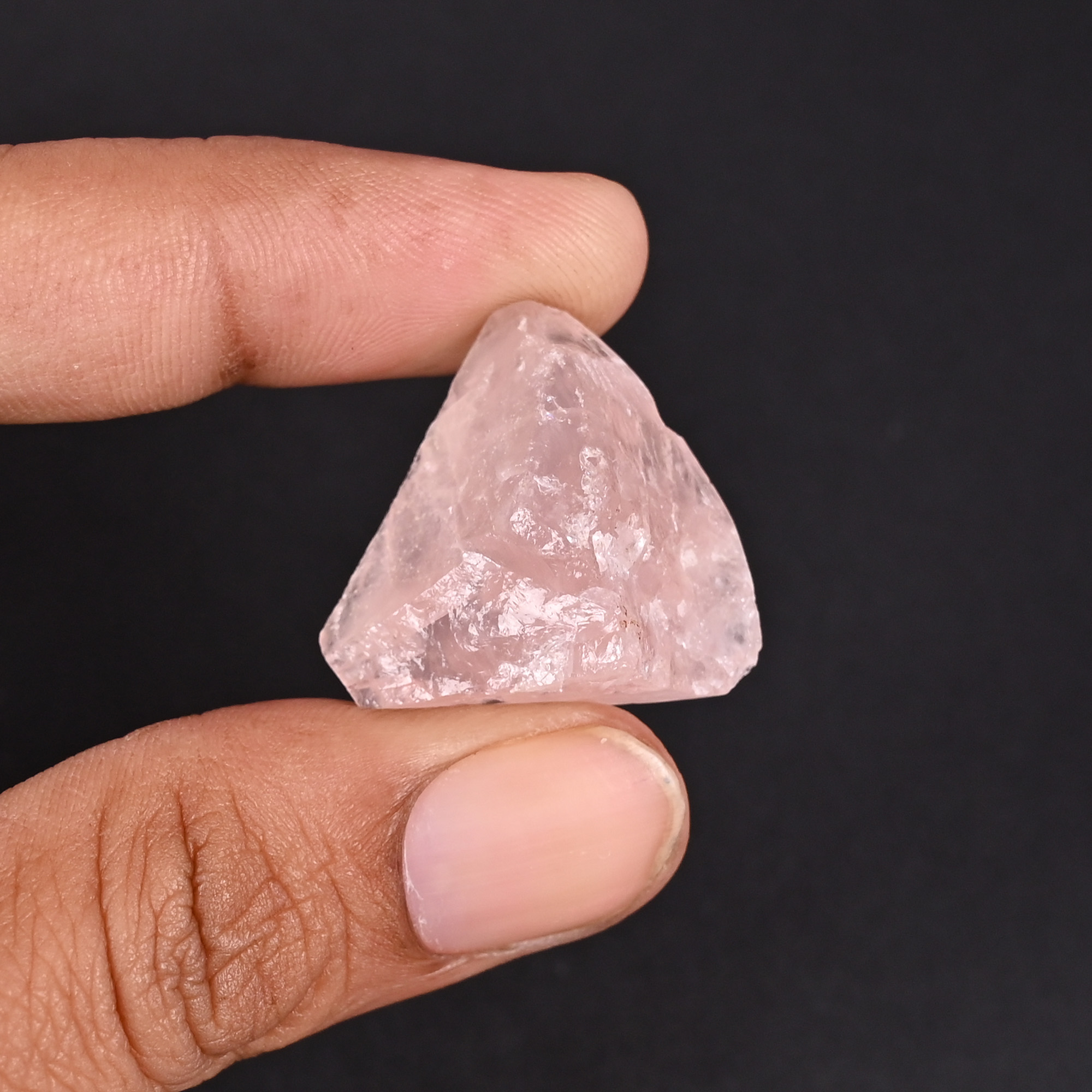 Natural Rose Quartz 364 Carat 25x25mm Uneven Shape Loose Gemstone