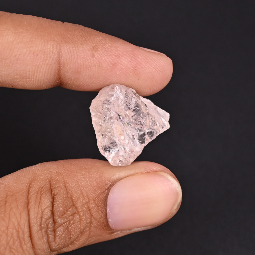 Image of Natural Rose Quartz 18.5 Carat 18x17mm Uneven Shape Loose Gemstone