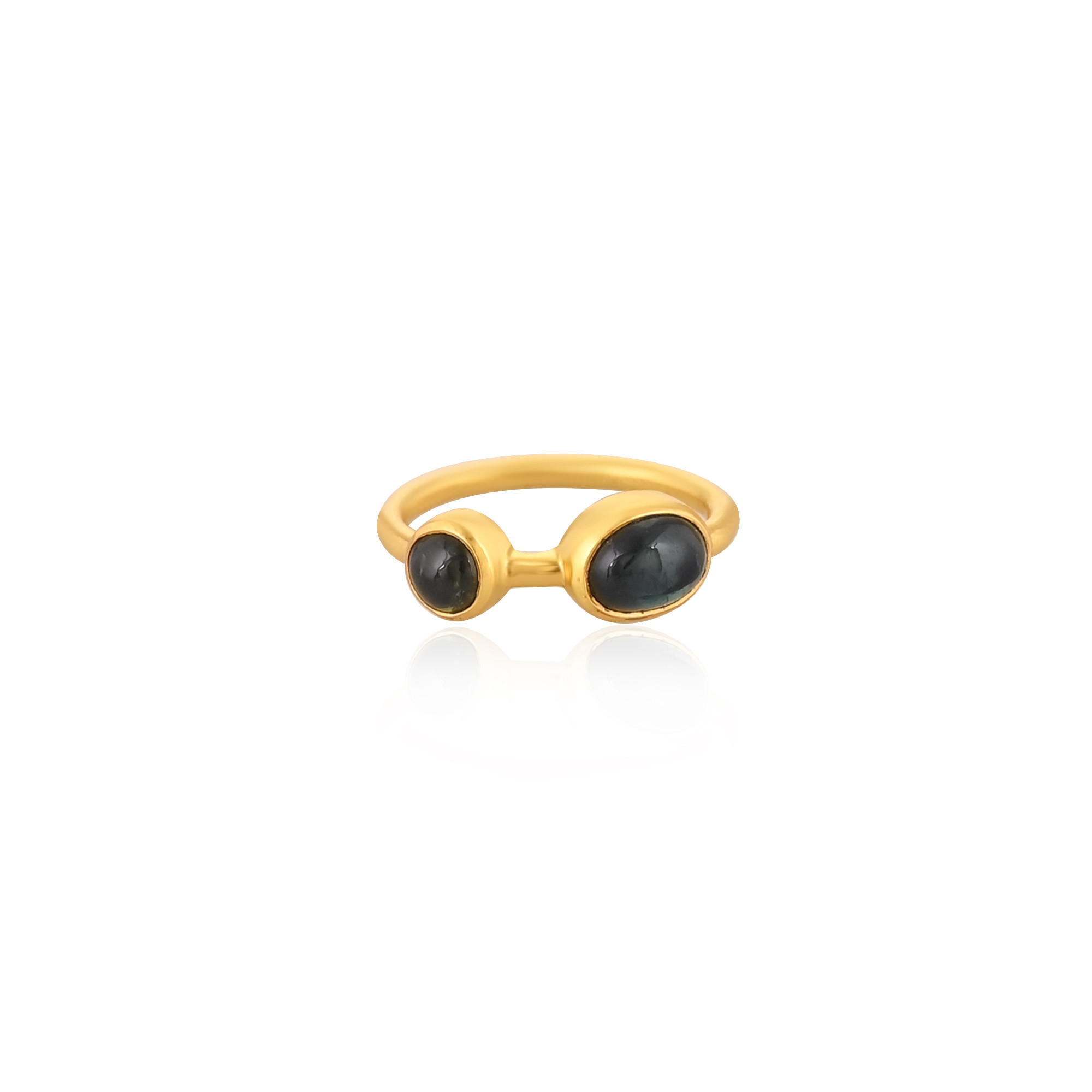 925 Sterling Silver Natural Tourmaline Yellow Gold Plated Handmade Stackable Ring Christmas Gift Jewelry Womens Ring