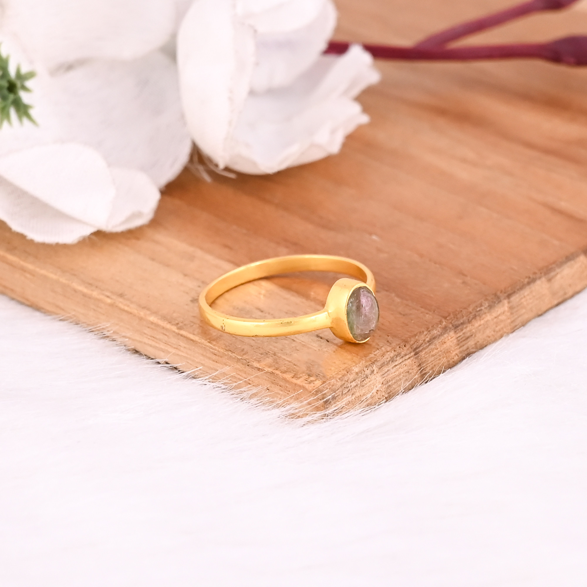 Solid 925 Sterling Silver Natural Tourmaline Oval Gemstone Handmade Ring Wholesale Jewelry Gift For Her