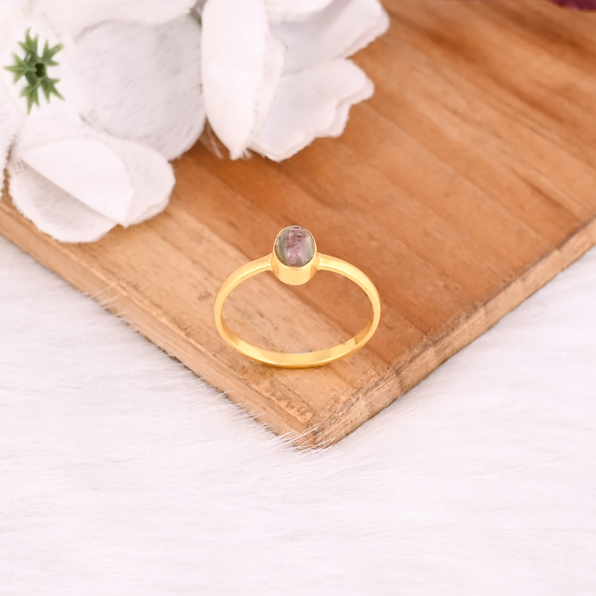 Solid 925 Sterling Silver Natural Tourmaline Oval Gemstone Handmade Ring Wholesale Jewelry Gift For Her