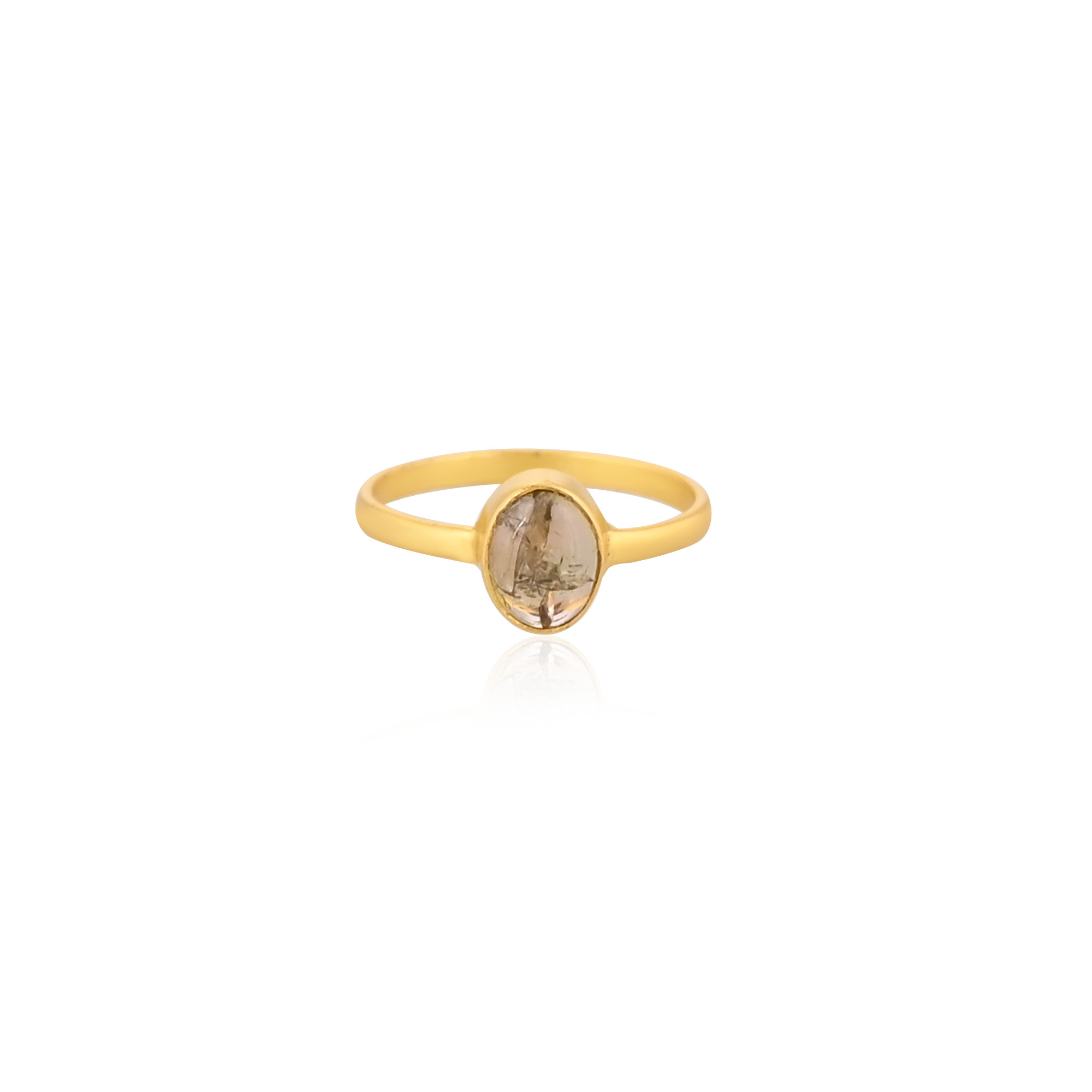 925 Sterling Silver Natural Tourmaline Yellow Gold Plated Handmade Birthday Anniversary Gift
