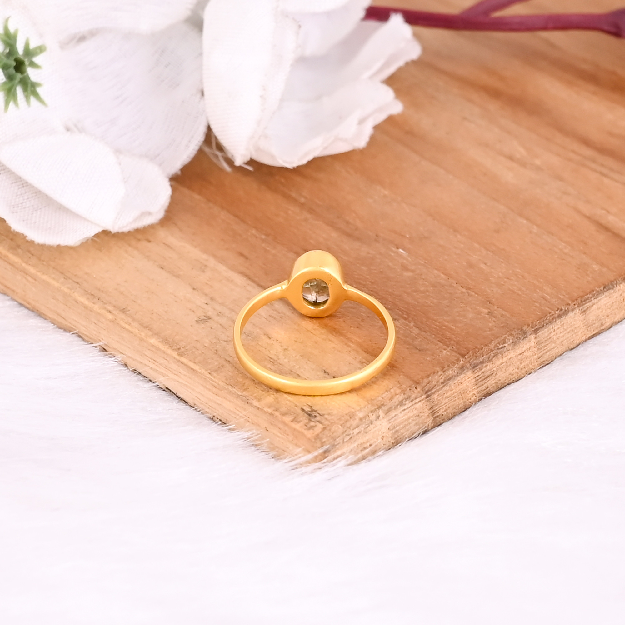925 Sterling Silver Natural Tourmaline Yellow Gold Plated Handmade Birthday Anniversary Gift
