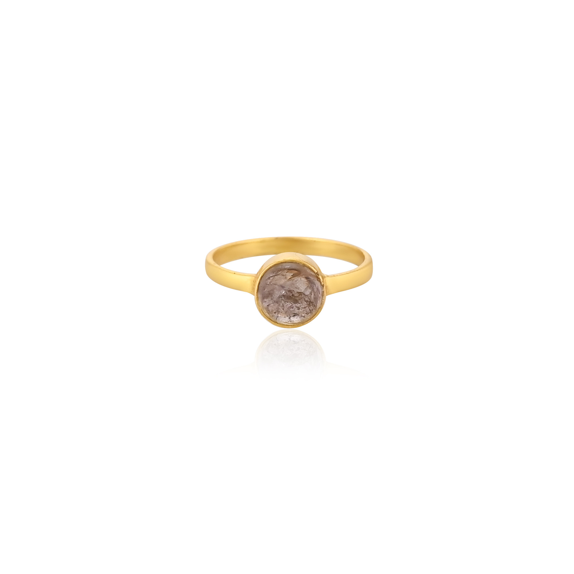 925 Sterling Silver Natural Tourmaline Handmade Yellow Gold Plated Ring Fine Jewelry Statement Rings