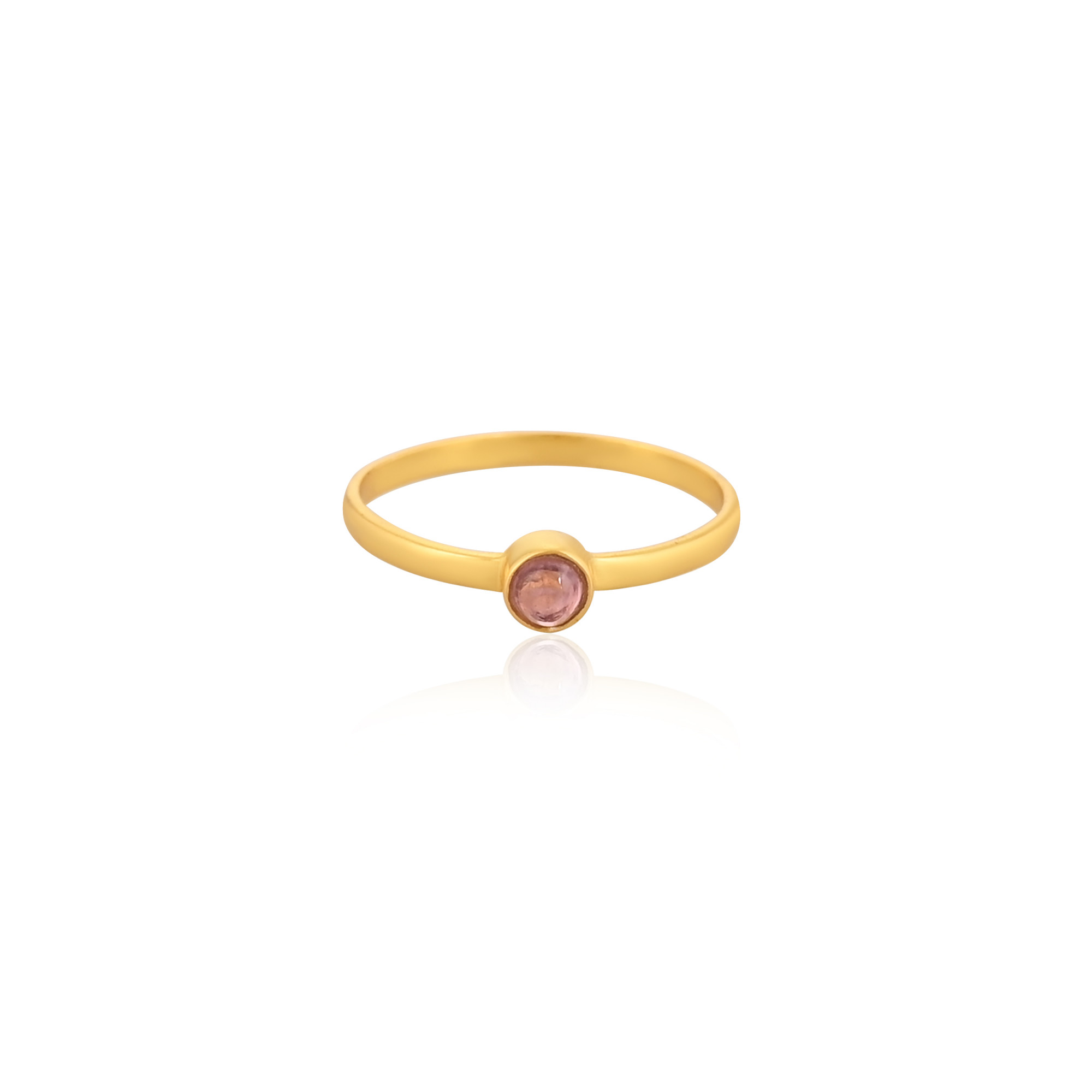 925 Sterling Silver Natural Tourmaline Handmade Yellow Gold Plated Ring Fine Jewelry Wholesale Rings