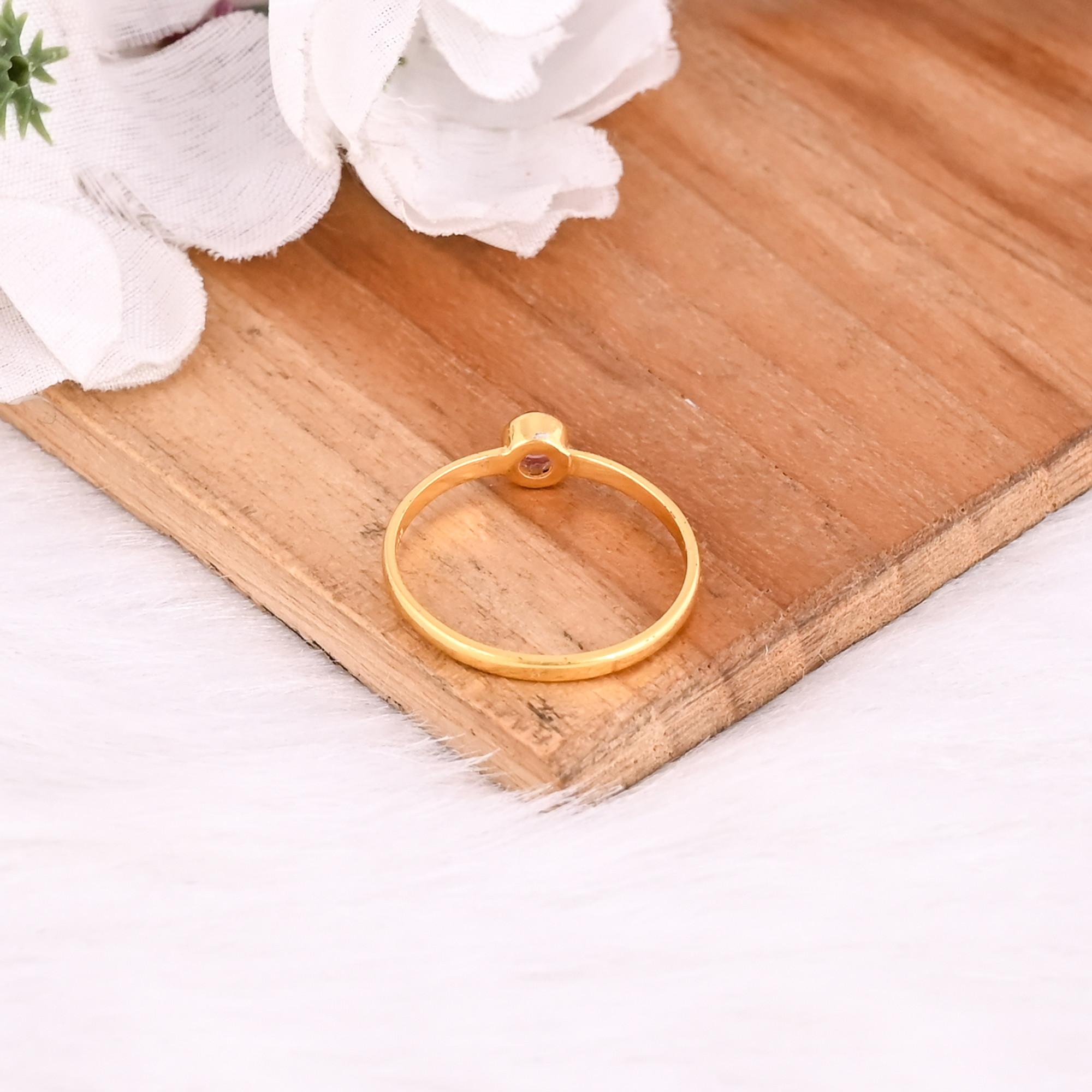 925 Sterling Silver Natural Tourmaline Handmade Yellow Gold Plated Ring Fine Jewelry Wholesale Rings