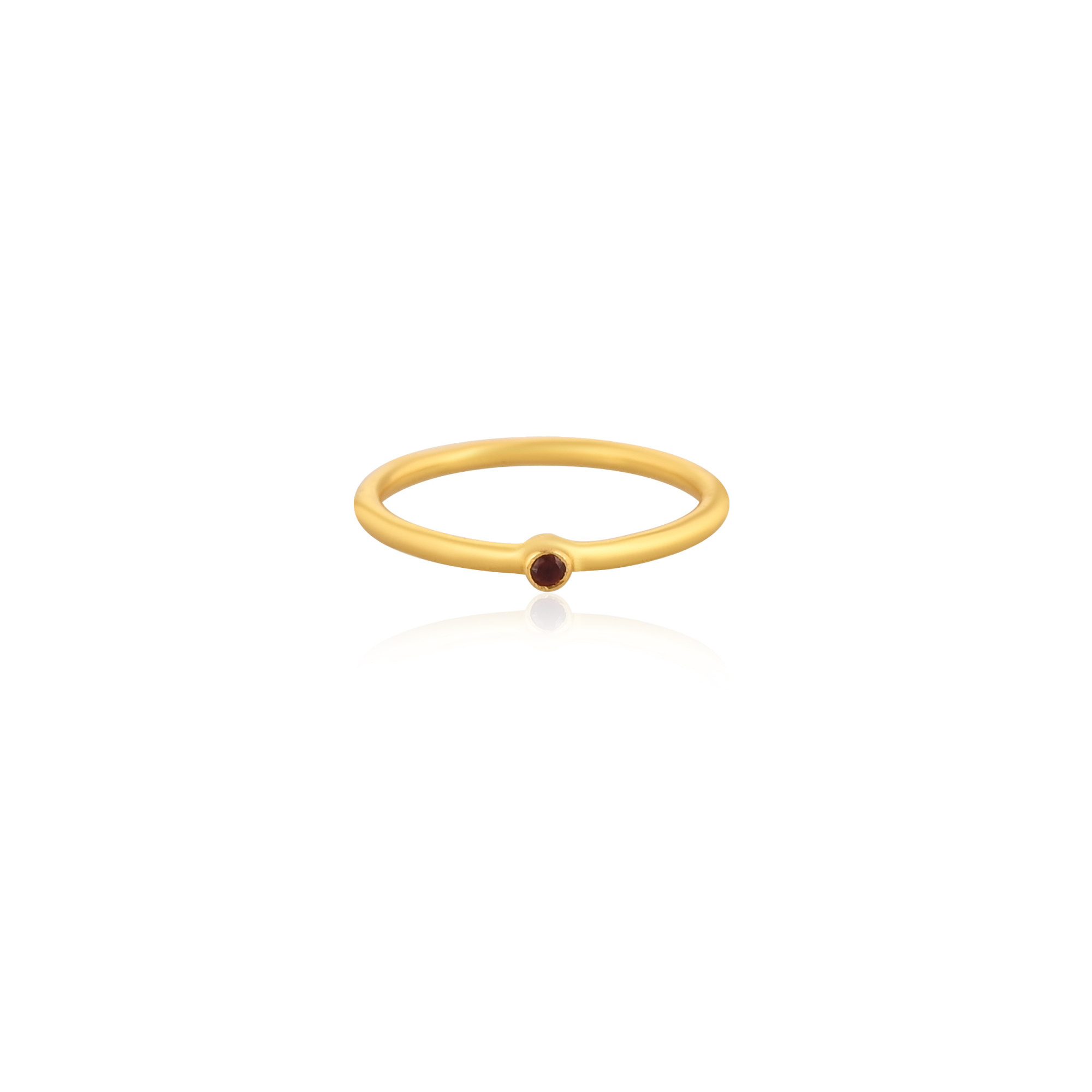 925 Sterling Solid Silver Natural Pink Tourmaline Round Gemstone Stackable Women Yellow Gold Plated Ring