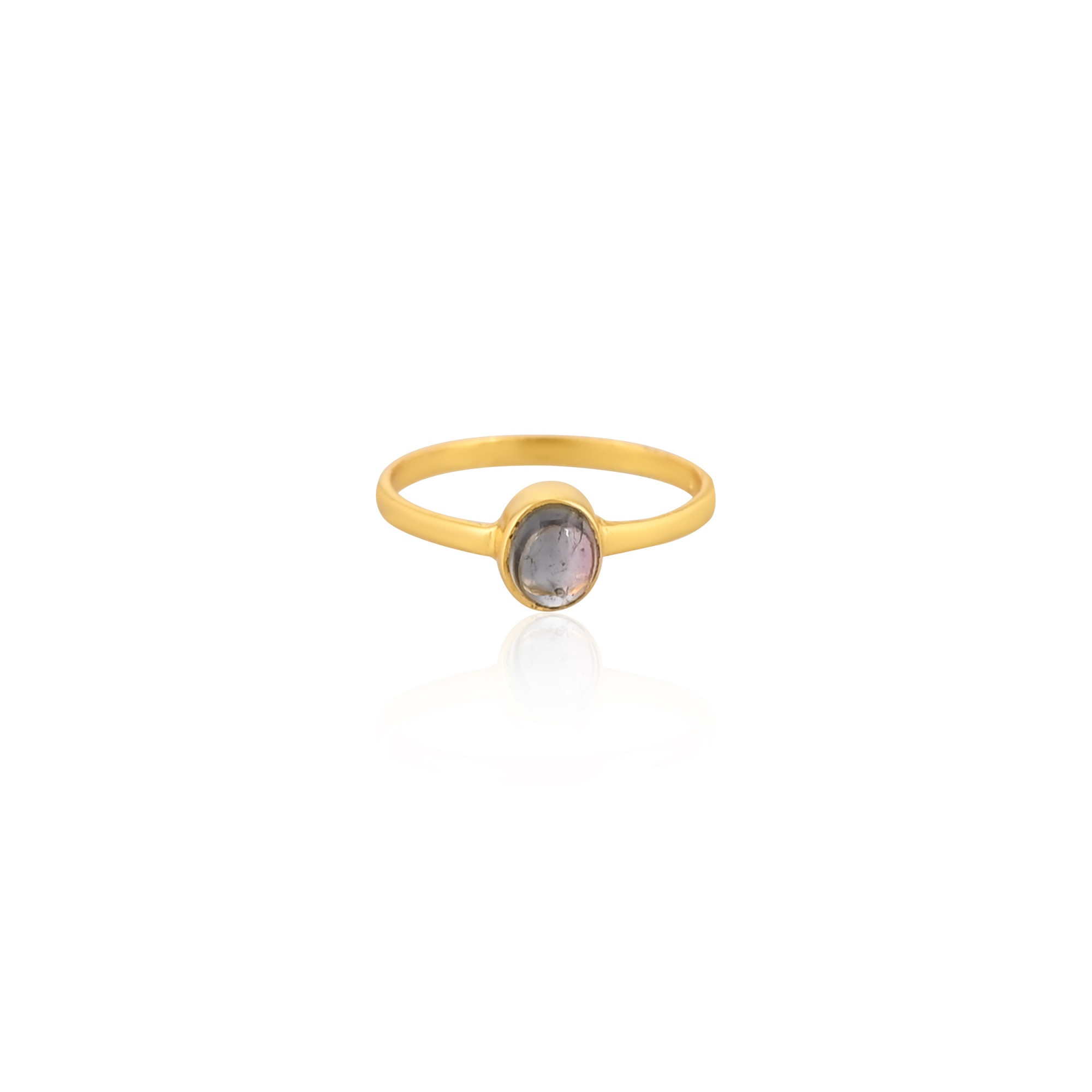925 Sterling Silver Natural Tourmaline Handmade Yellow Gold Plated Ring Fine Jewelry Wholesale Rings