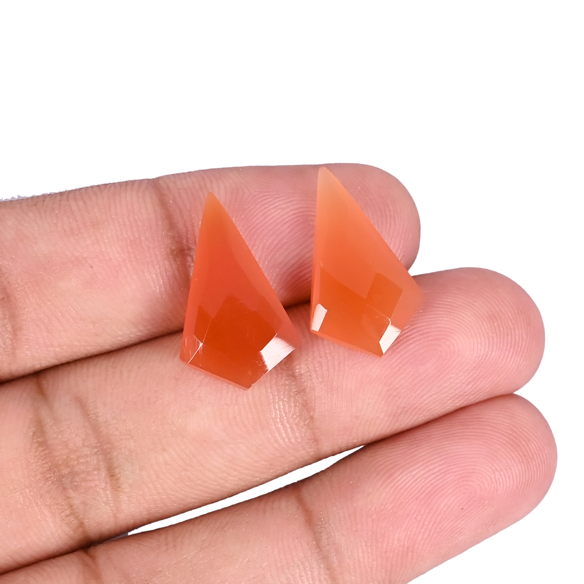 Natural Carnelian 131 Carat 1 Pair Weight 20x12mm Kite Shape Loose Gemstone