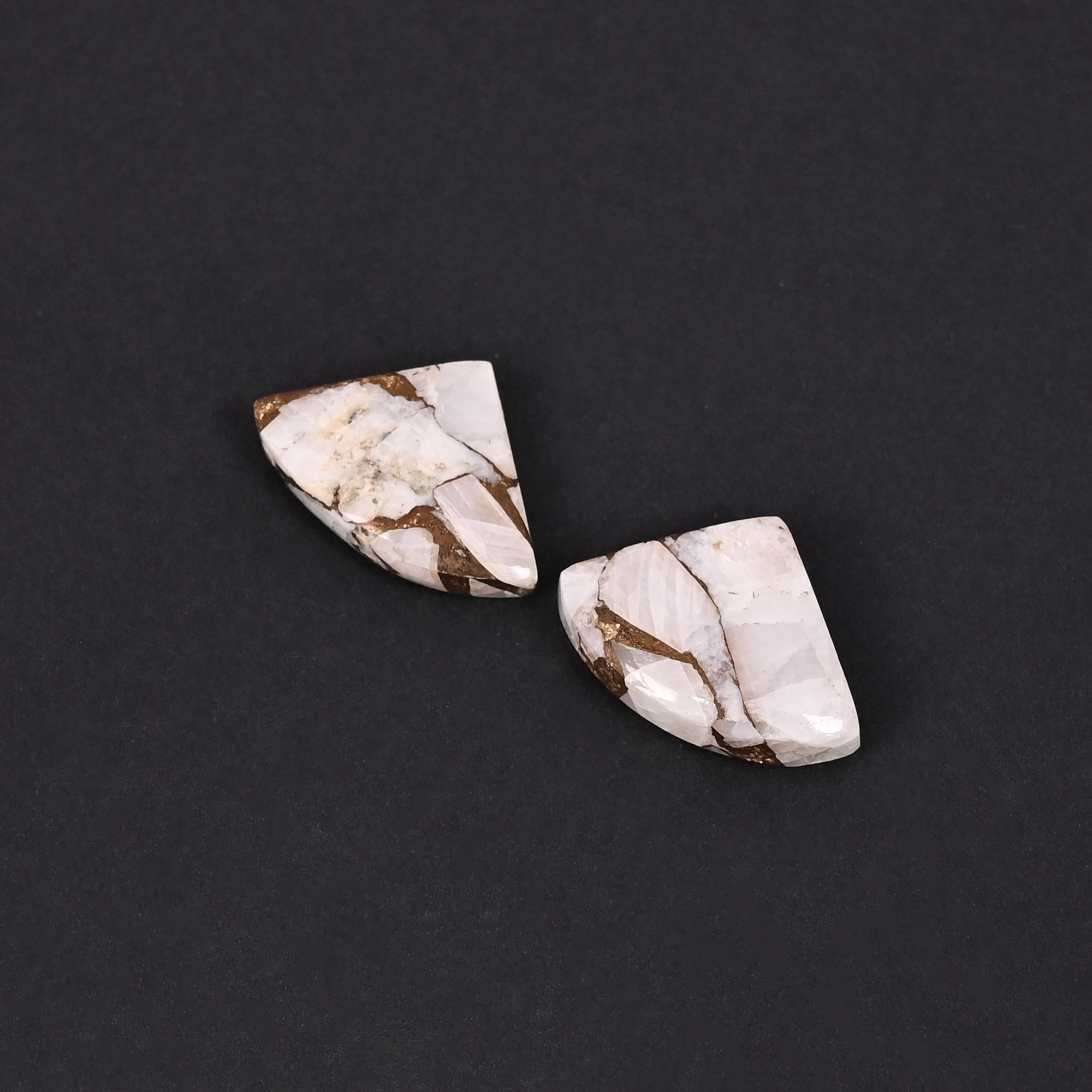 White Calcite Copper 201 Carat 20x14mm Fancy Cabochon Shape Loose Gemstone