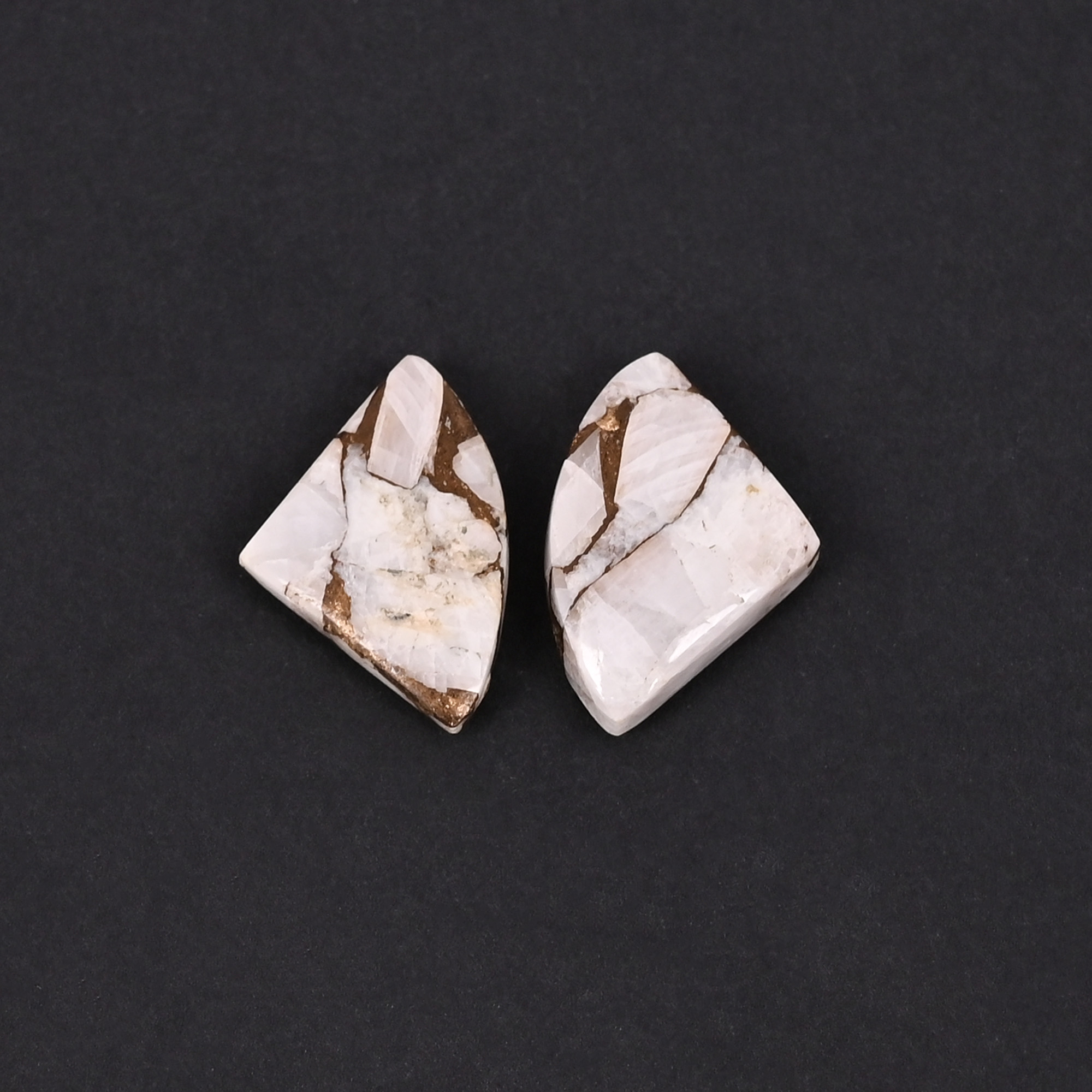 White Calcite Copper 201 Carat 20x14mm Fancy Cabochon Shape Loose Gemstone