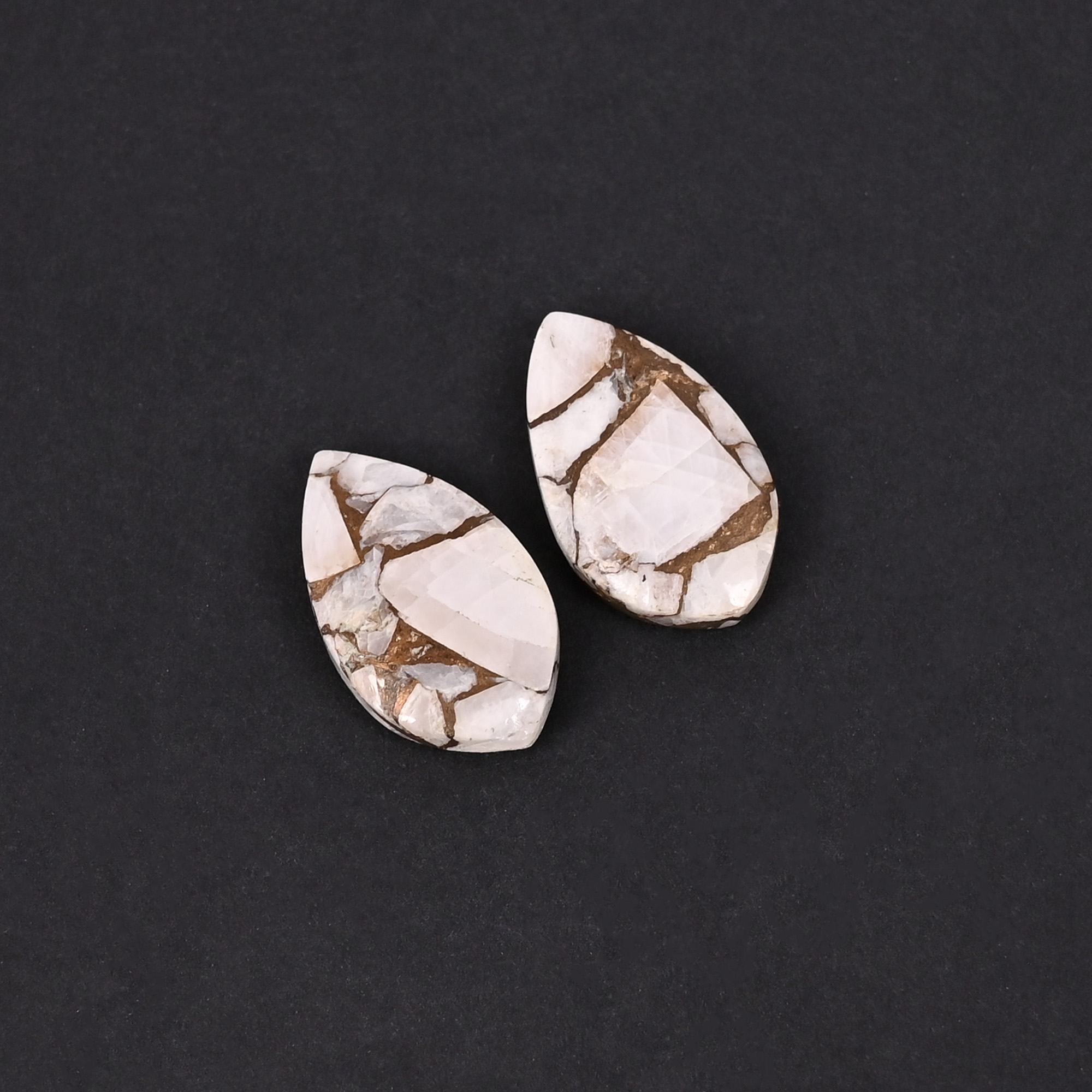 White Calcite Copper 175 Carat 16x12mm Fancy Cabochon Shape Loose Gemstone
