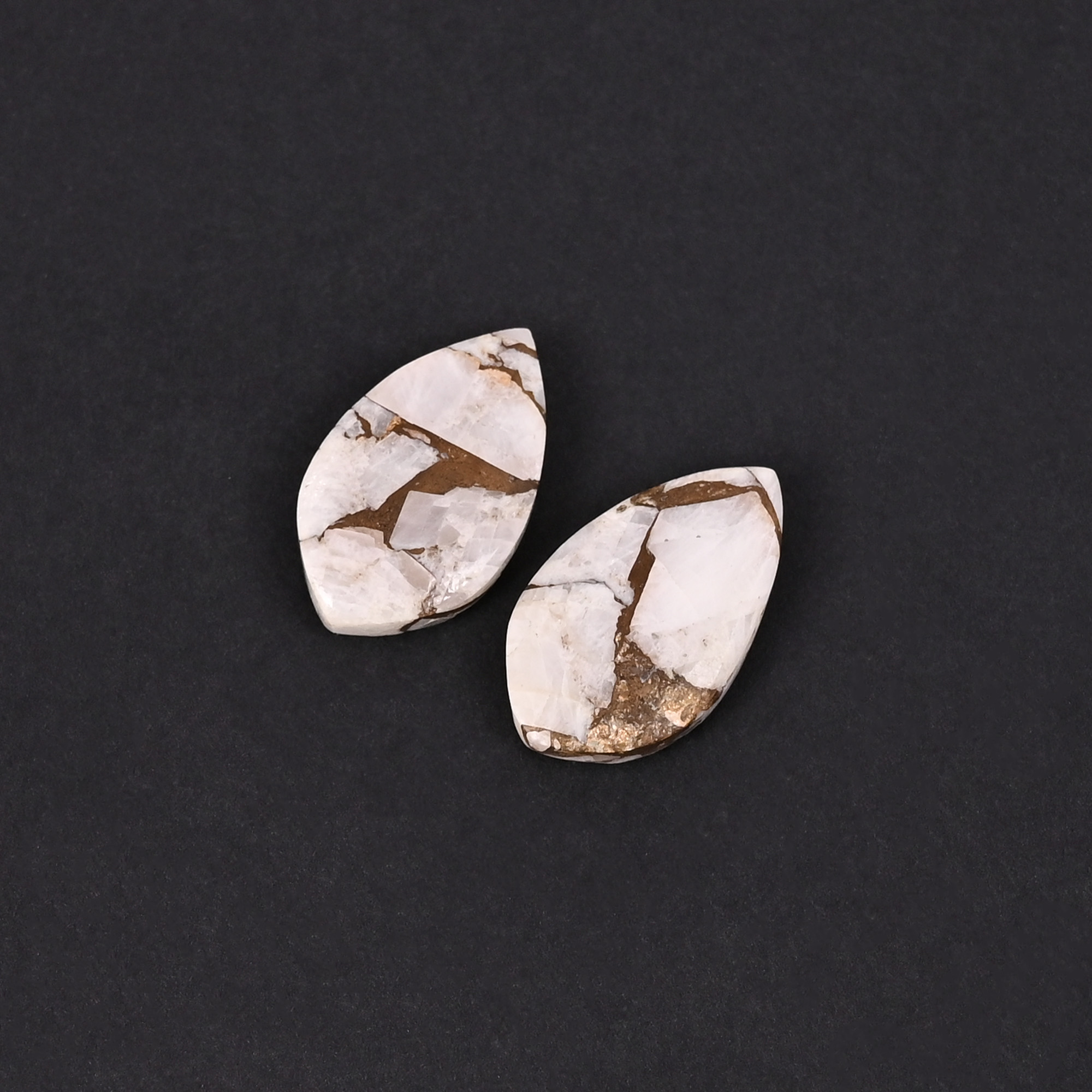 White Calcite Copper 175 Carat 16x12mm Fancy Cabochon Shape Loose Gemstone
