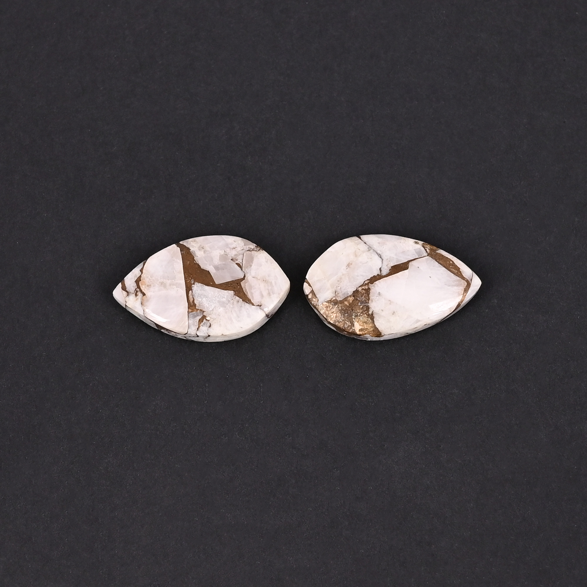 White Calcite Copper 175 Carat 16x12mm Fancy Cabochon Shape Loose Gemstone