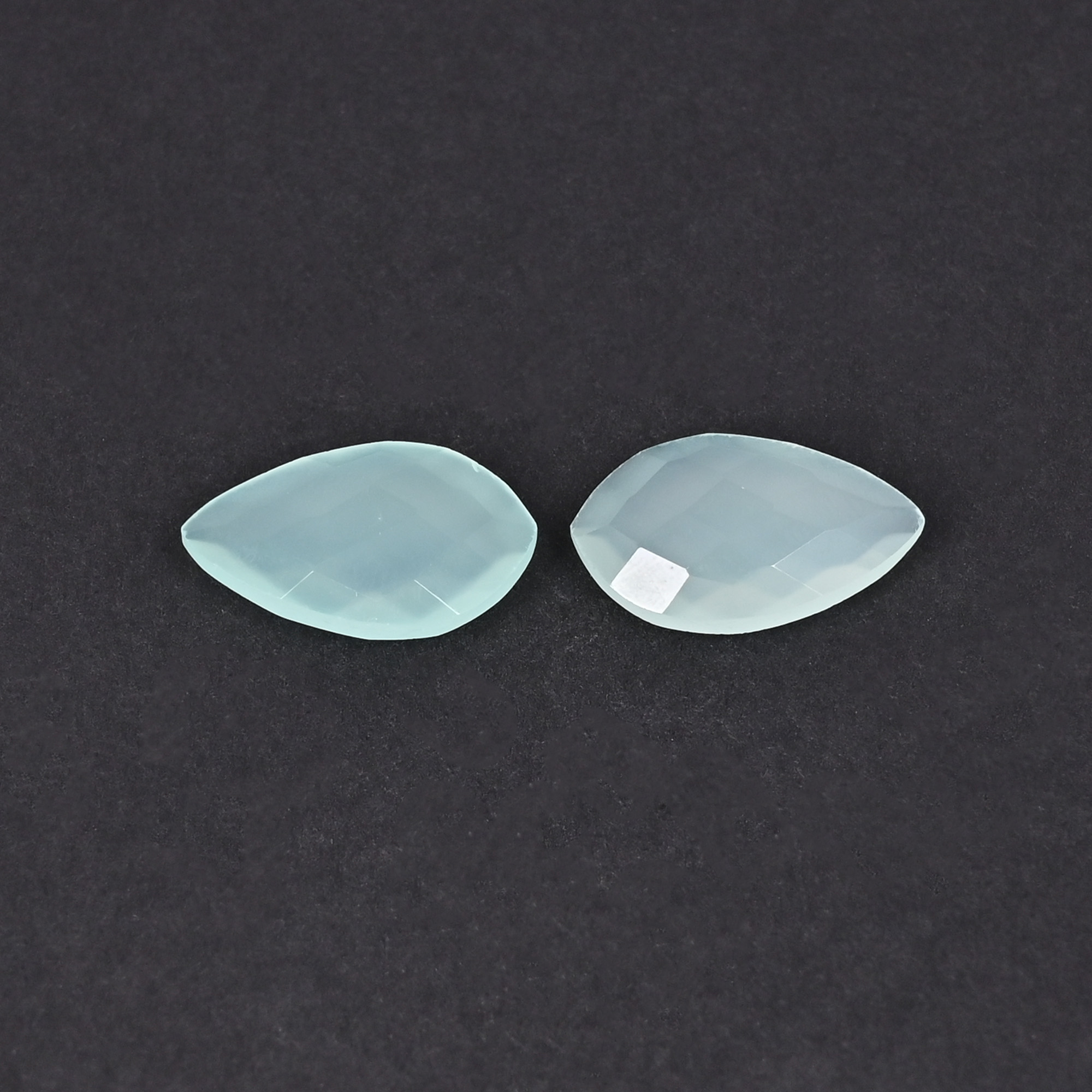 Aqua Chalcedony 20x12mm Checker Cut Fancy Shape Loose Gemstone Pair 155 Carat