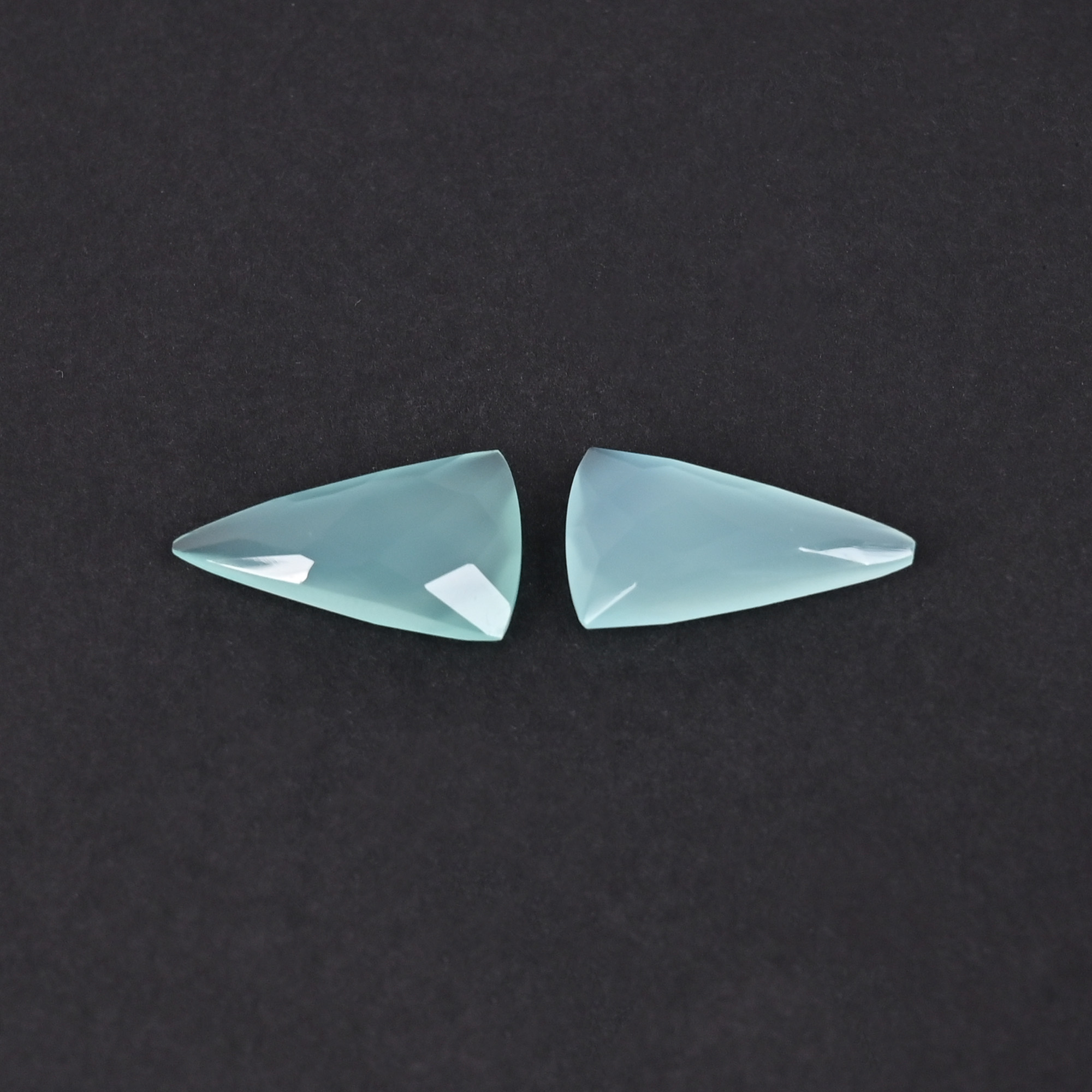 Aqua Chalcedony 20x12mm Checker Cut Fancy Shape Loose Gemstone Pair 12 Carat