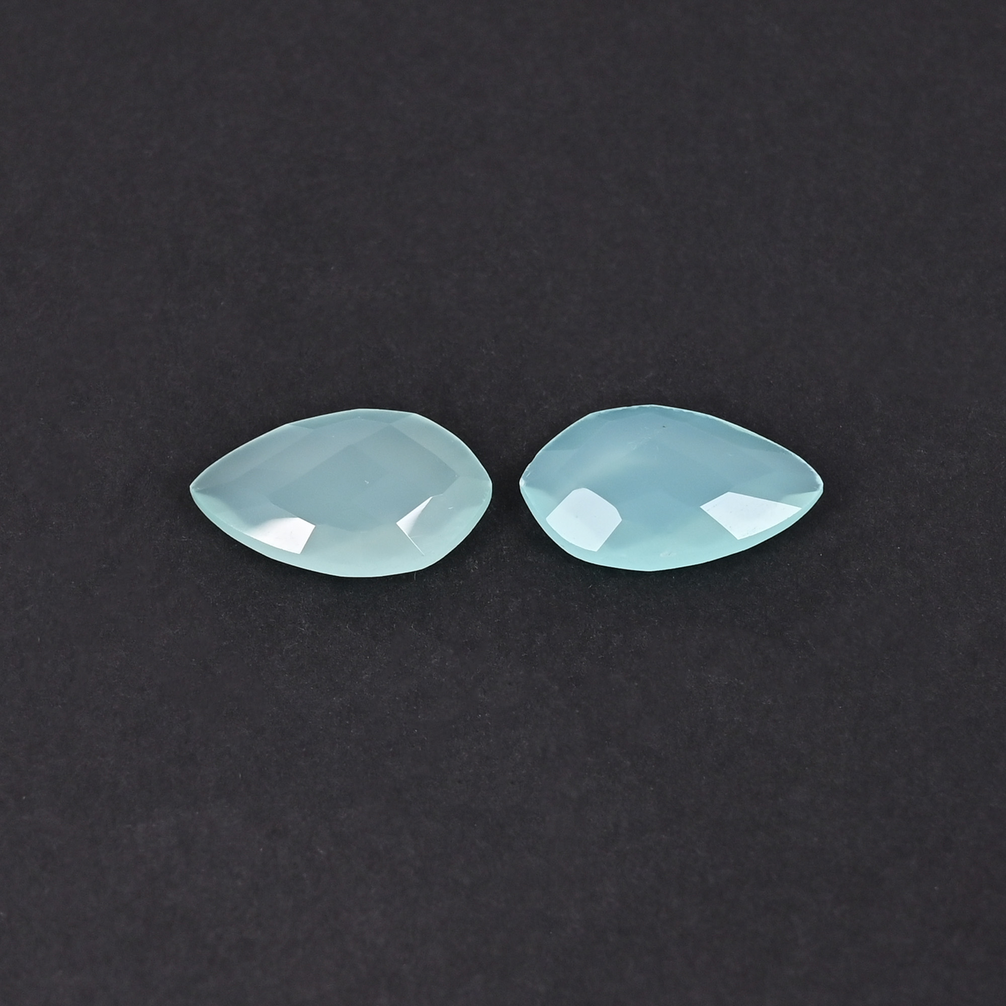 Aqua Chalcedony 20x12mm Checker Cut Fancy Shape Loose Gemstone Pair 165 Carat