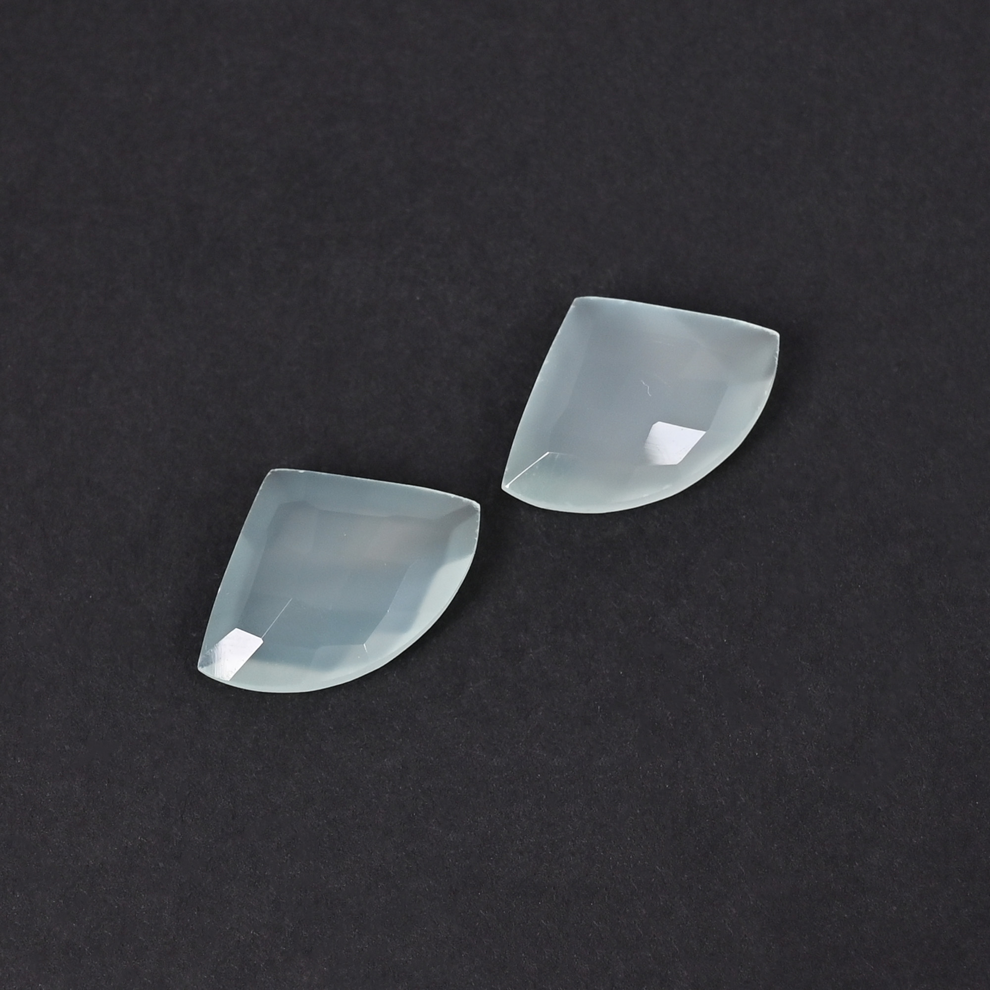 Aqua Chalcedony 20x14mm Checker Cut Fancy Shape Loose Gemstone Pair 163 Carat
