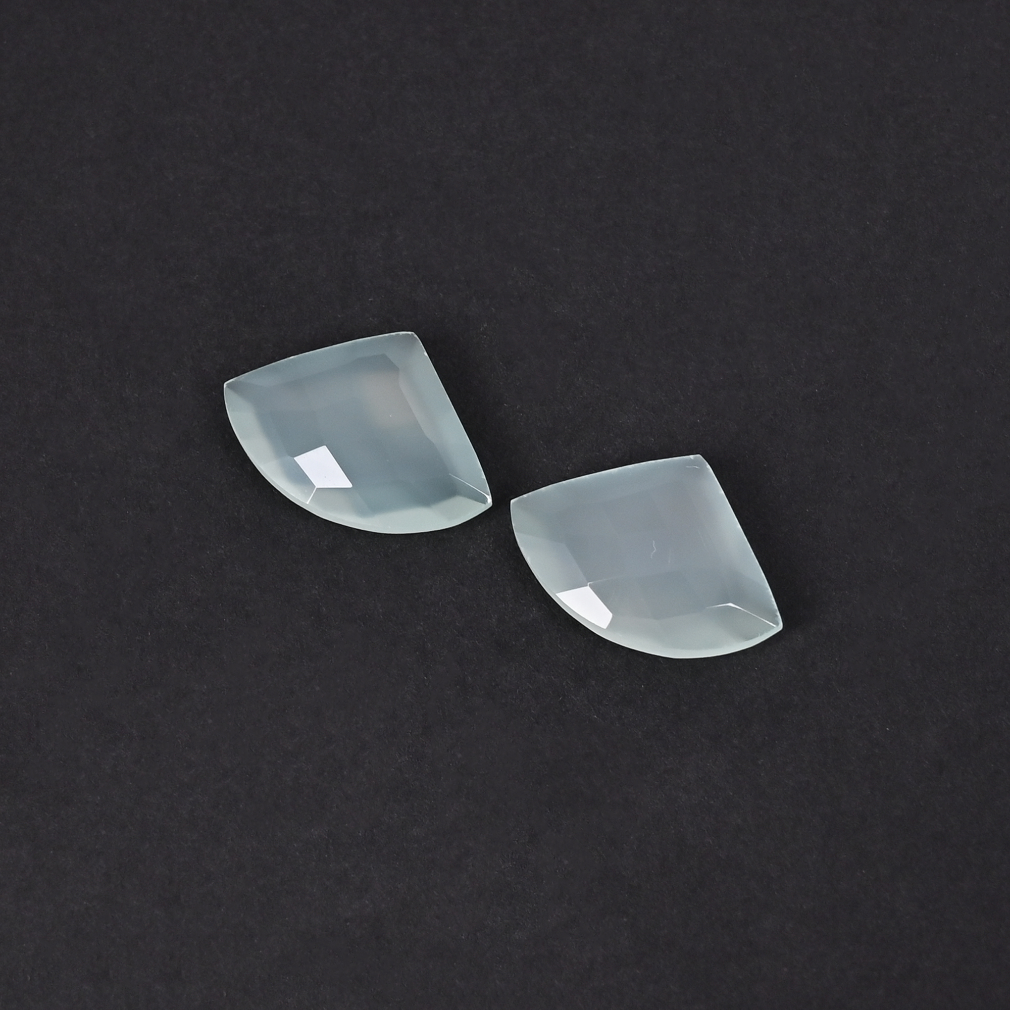 Aqua Chalcedony 20x14mm Checker Cut Fancy Shape Loose Gemstone Pair 163 Carat