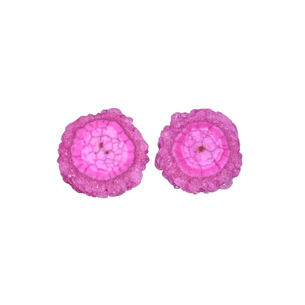 Image of Natural Pink Solar Druzy 29.99 Carat  19x18mm Fancy Shape Loose Gemstone
