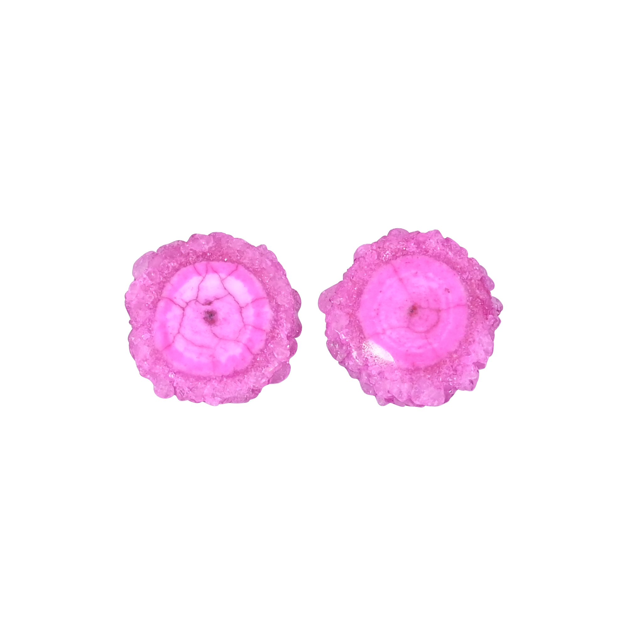 Natural Pink Solar Druzy 256 Carat 17x17mm Fancy Shape Loose Gemstone