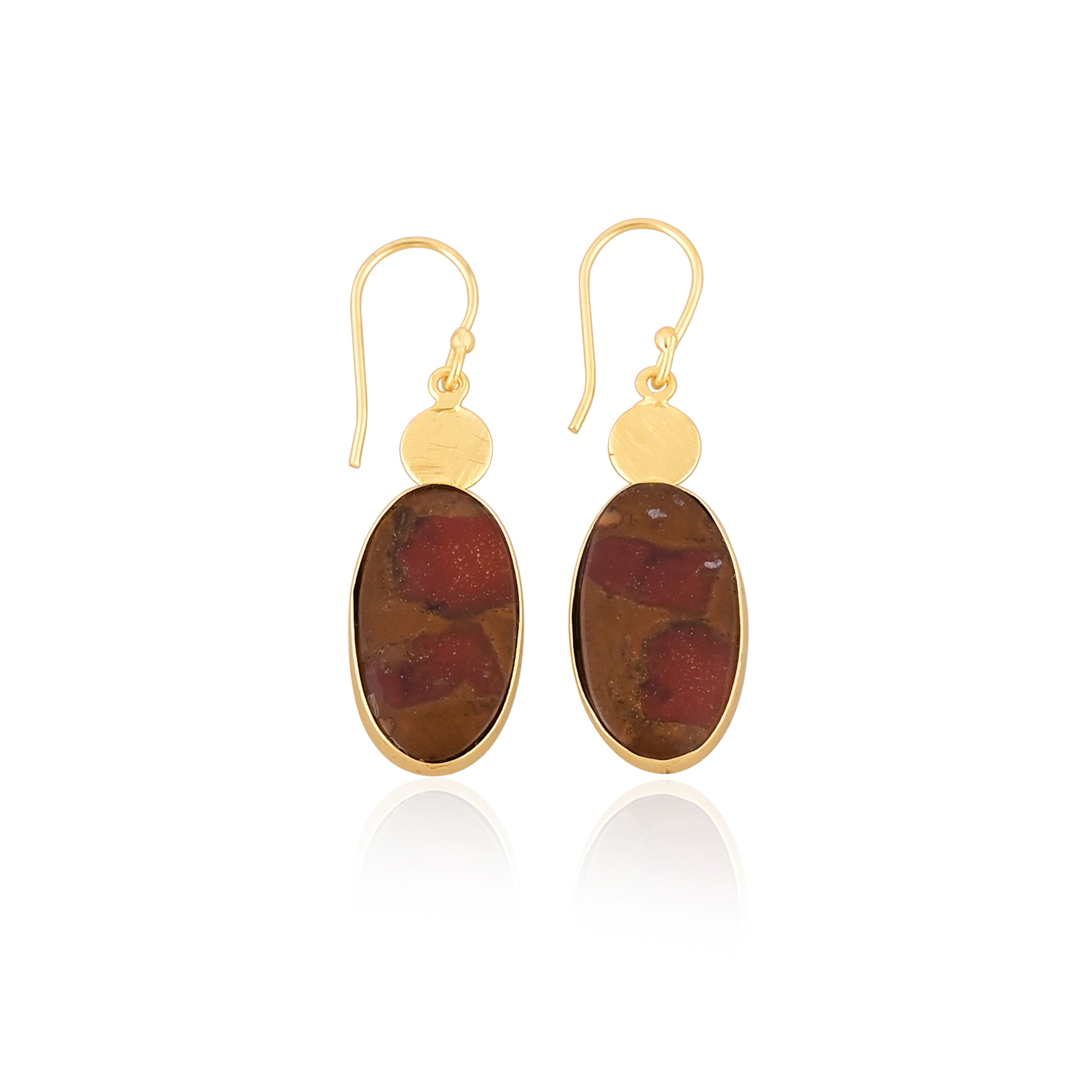 New Arrival Boho Malinga Jasper Gemstone Earring Hot Selling Brass Gold Plated Dangle Drop Earrings For Women Gifts Jewelry