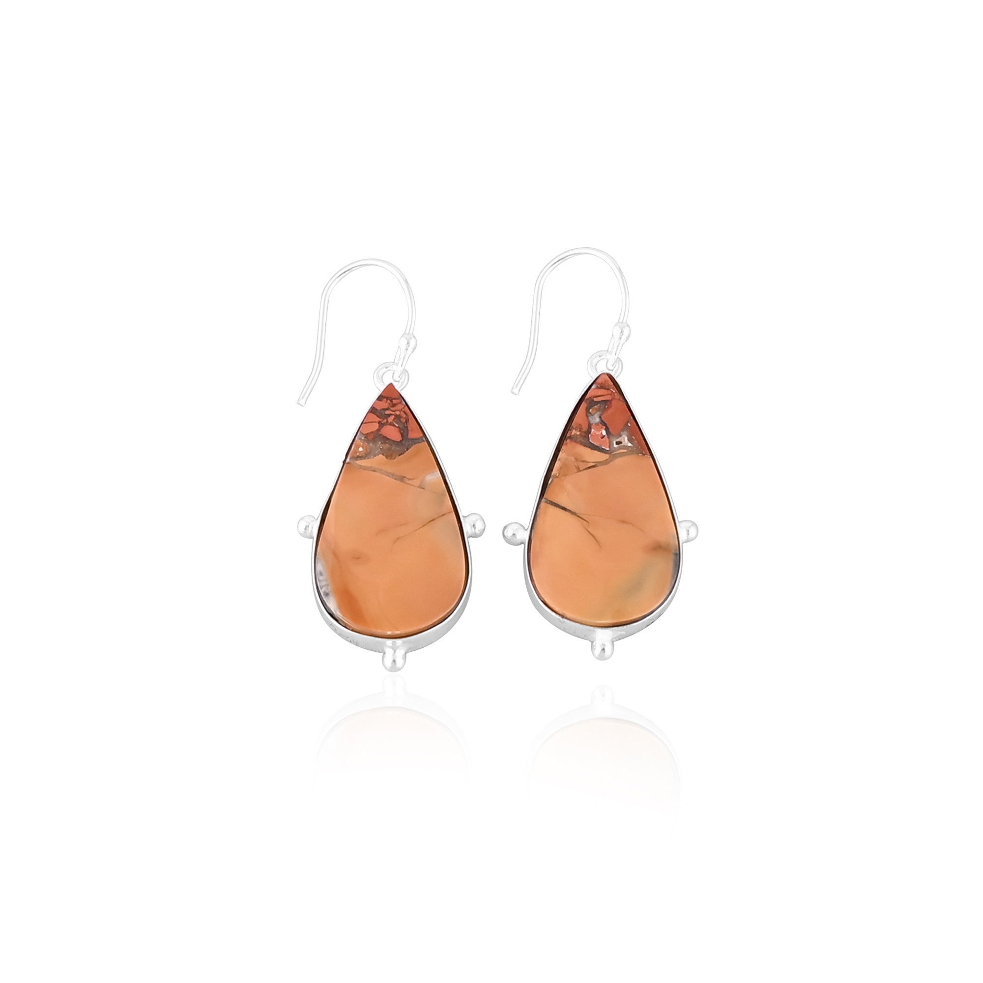 Womens Trendy Silver Plated Brass Malinga Jasper Dangle Earrings-Fashionable Gift for Weddings  Engagements