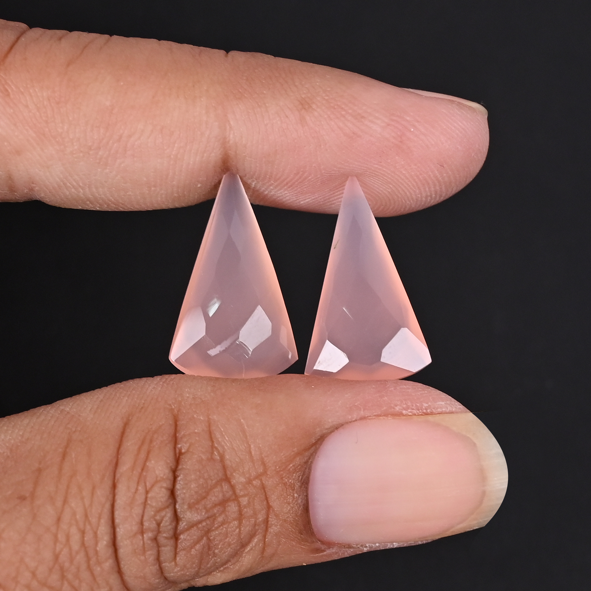 Natural Rose Quartz 126 Carat 1 Pair Weight 20x12mm Fancy Shape Loose Gemstone