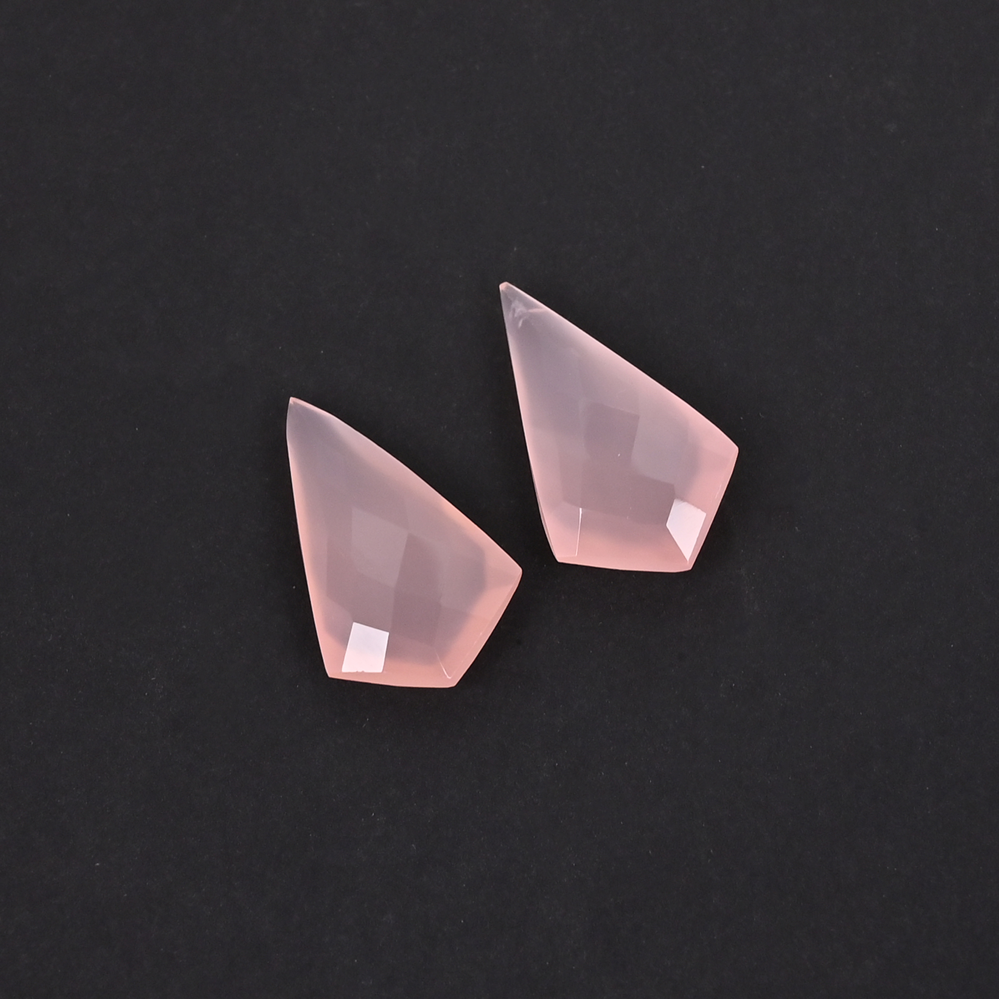 Natural Rose Quartz 116 Carat 1 Pair Weight 20x12mm Kite Shape Loose Gemstone