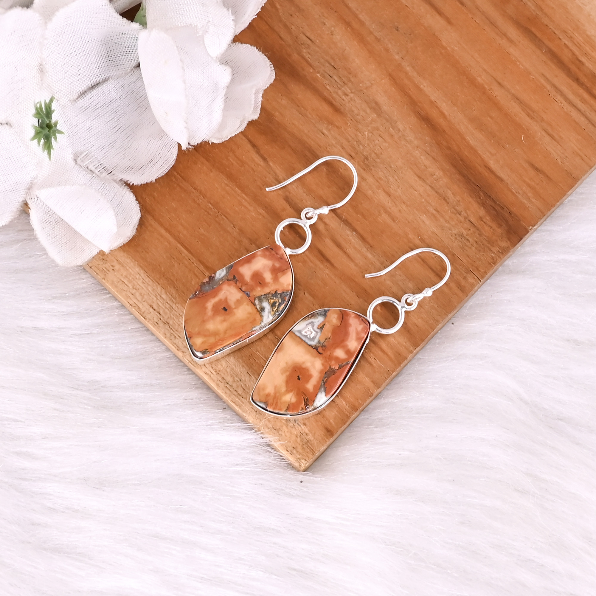 Boho Malinga Jasper Gemstone Earring Hot Selling Brass Silver Plated Dangle Drop Earrings For Women Gifts Jewelry